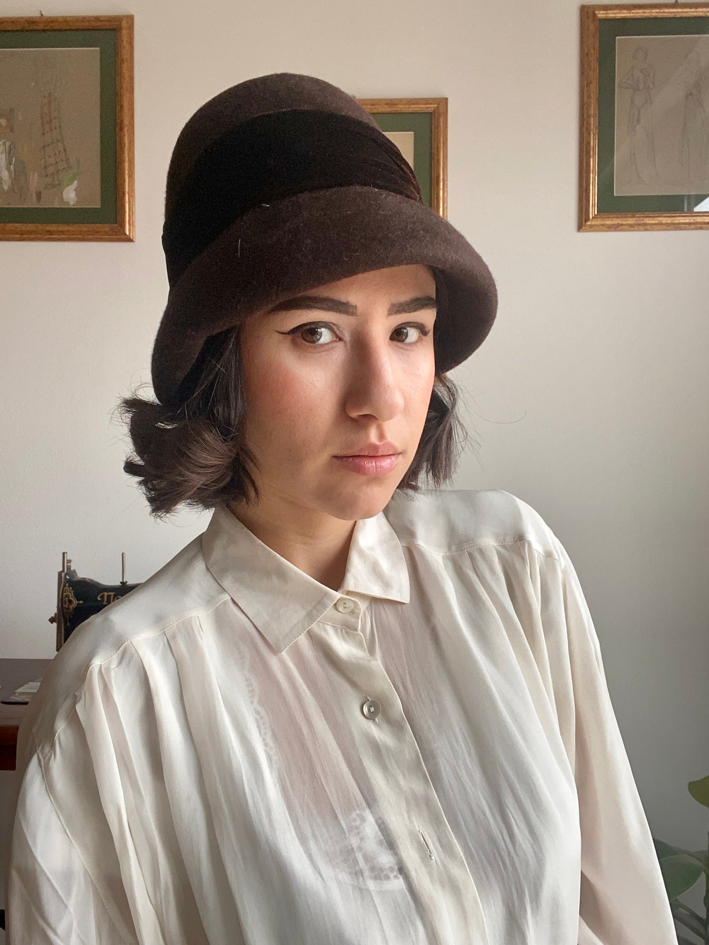 Cappello anni ‘60 marrone