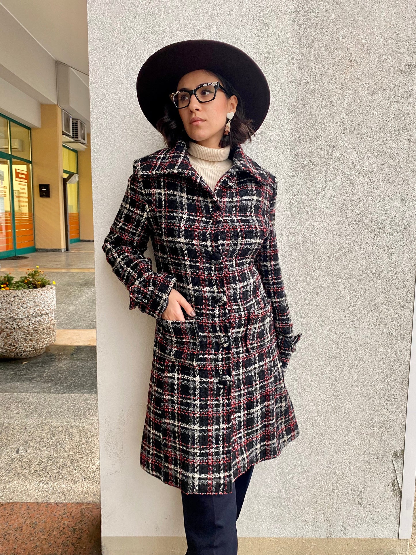 Cappotto anni ‘80 in bouclé di lana - TG. 40/42