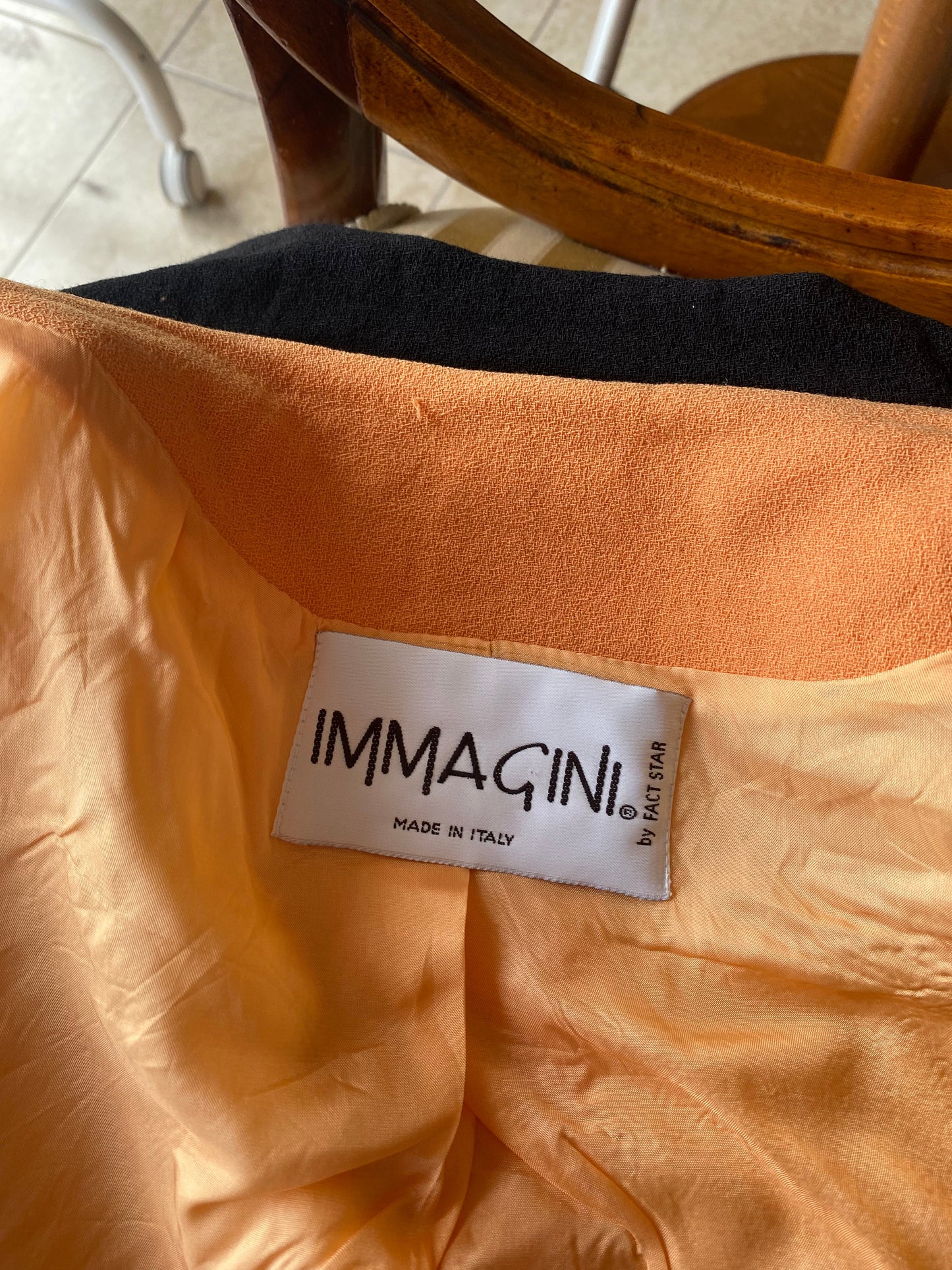 Tailleur anni ‘80 arancio e nero - TG. 42