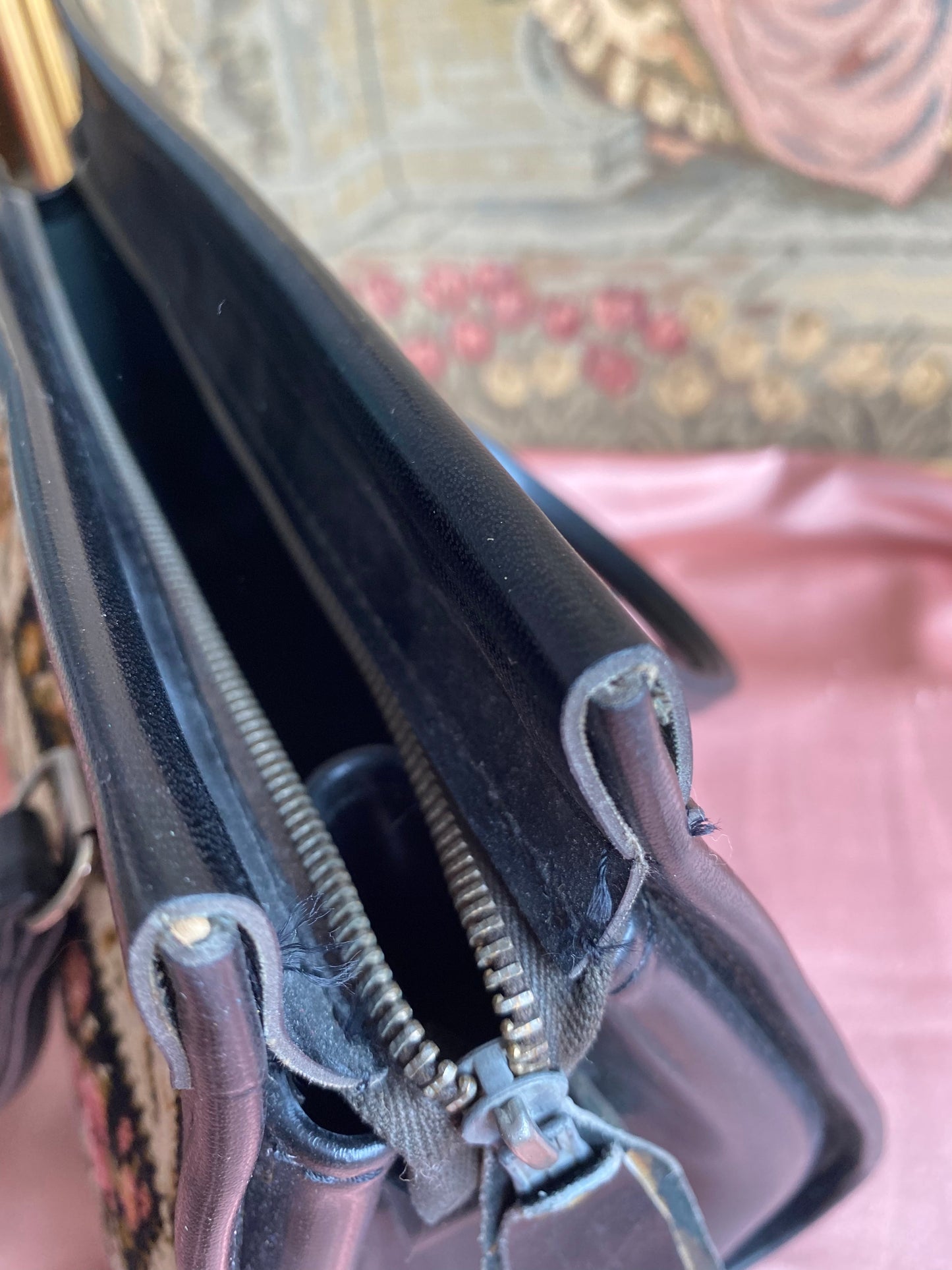 Borsa anni ‘60 ricamo mezzo punto - riquadri