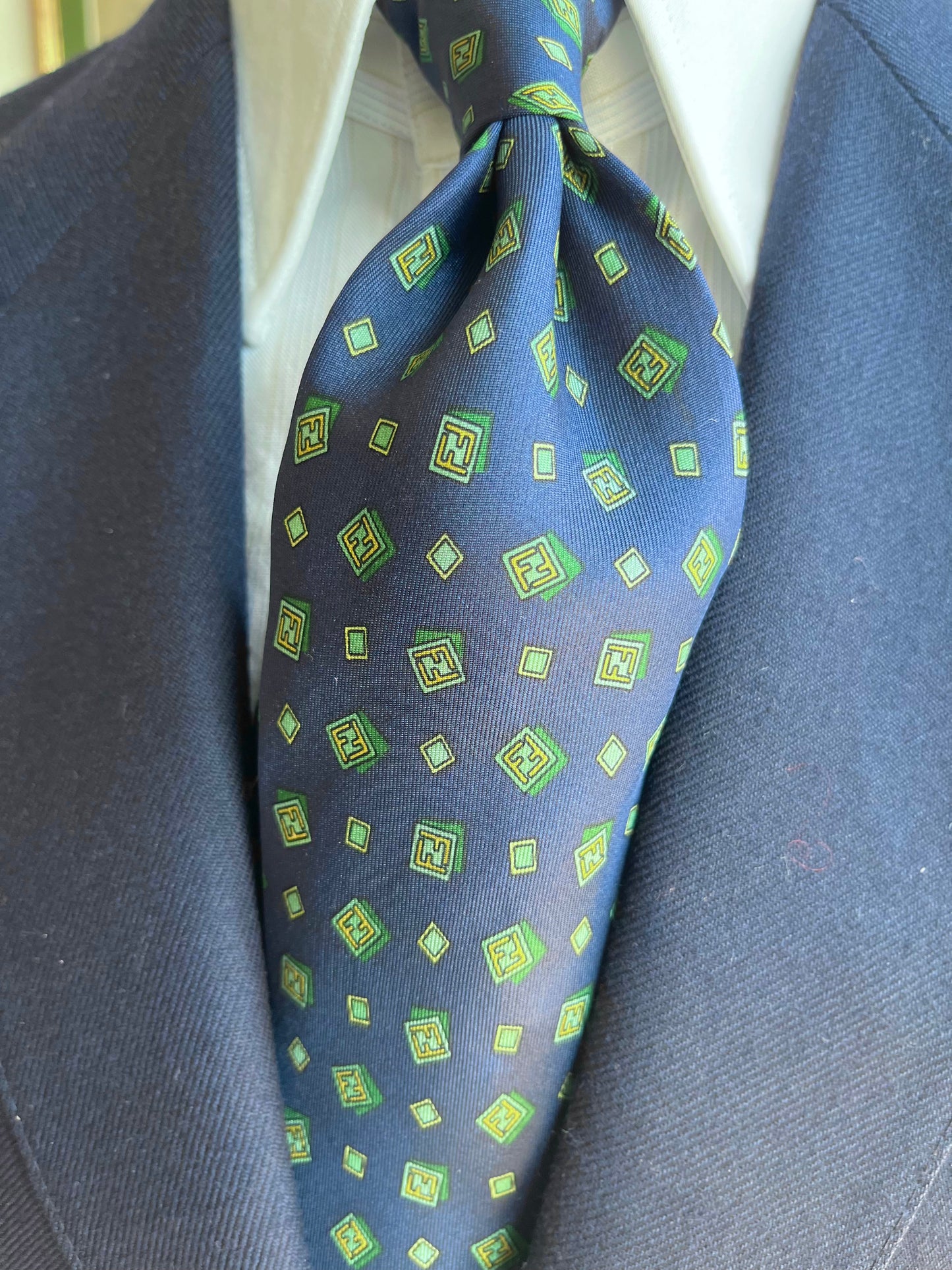 Cravatta Fendi blu-verde