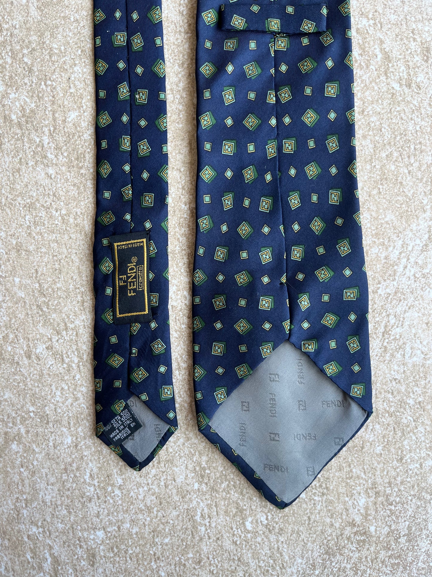 Cravatta Fendi blu-verde