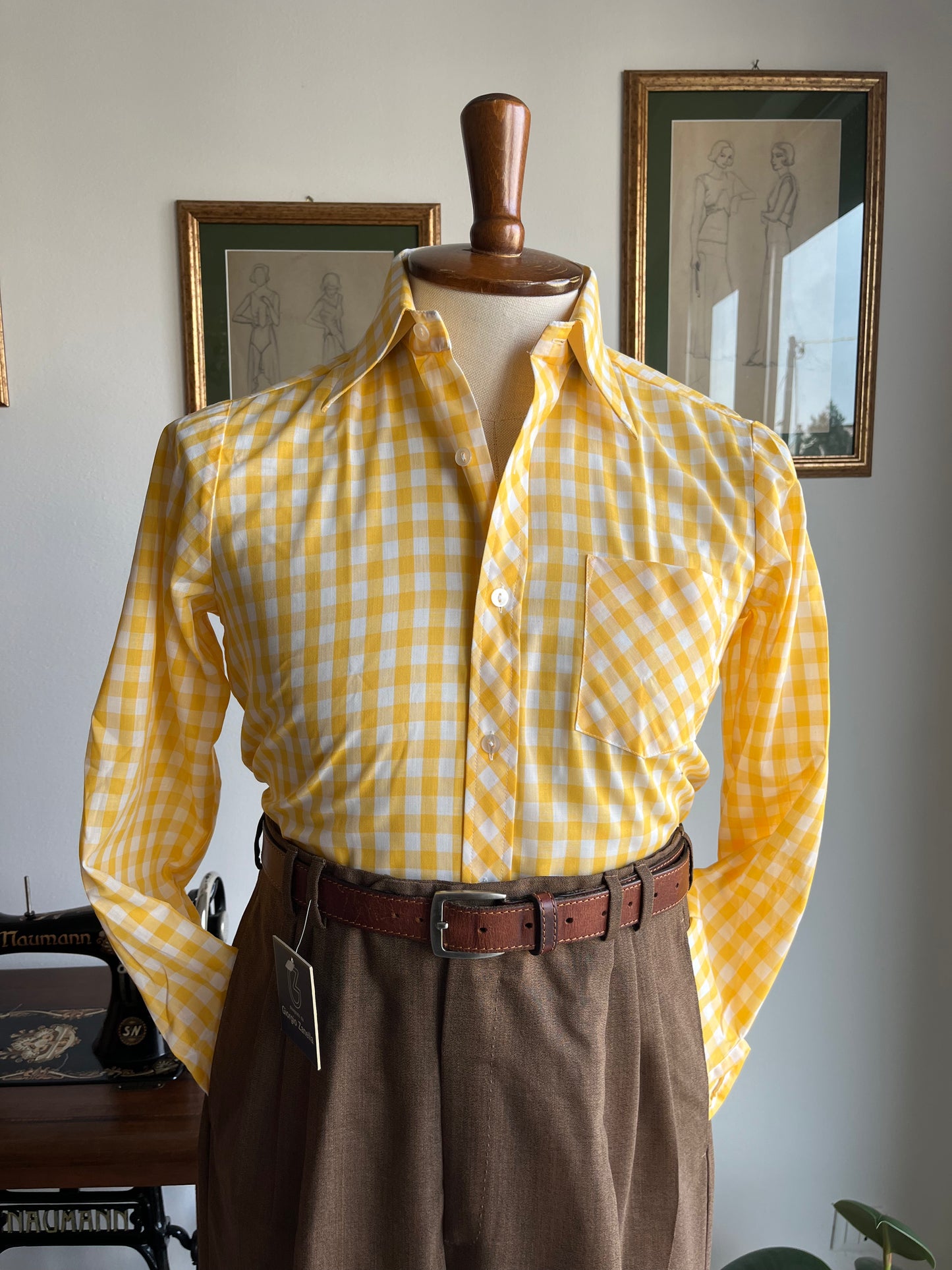 Camicia anni '70 vichy
