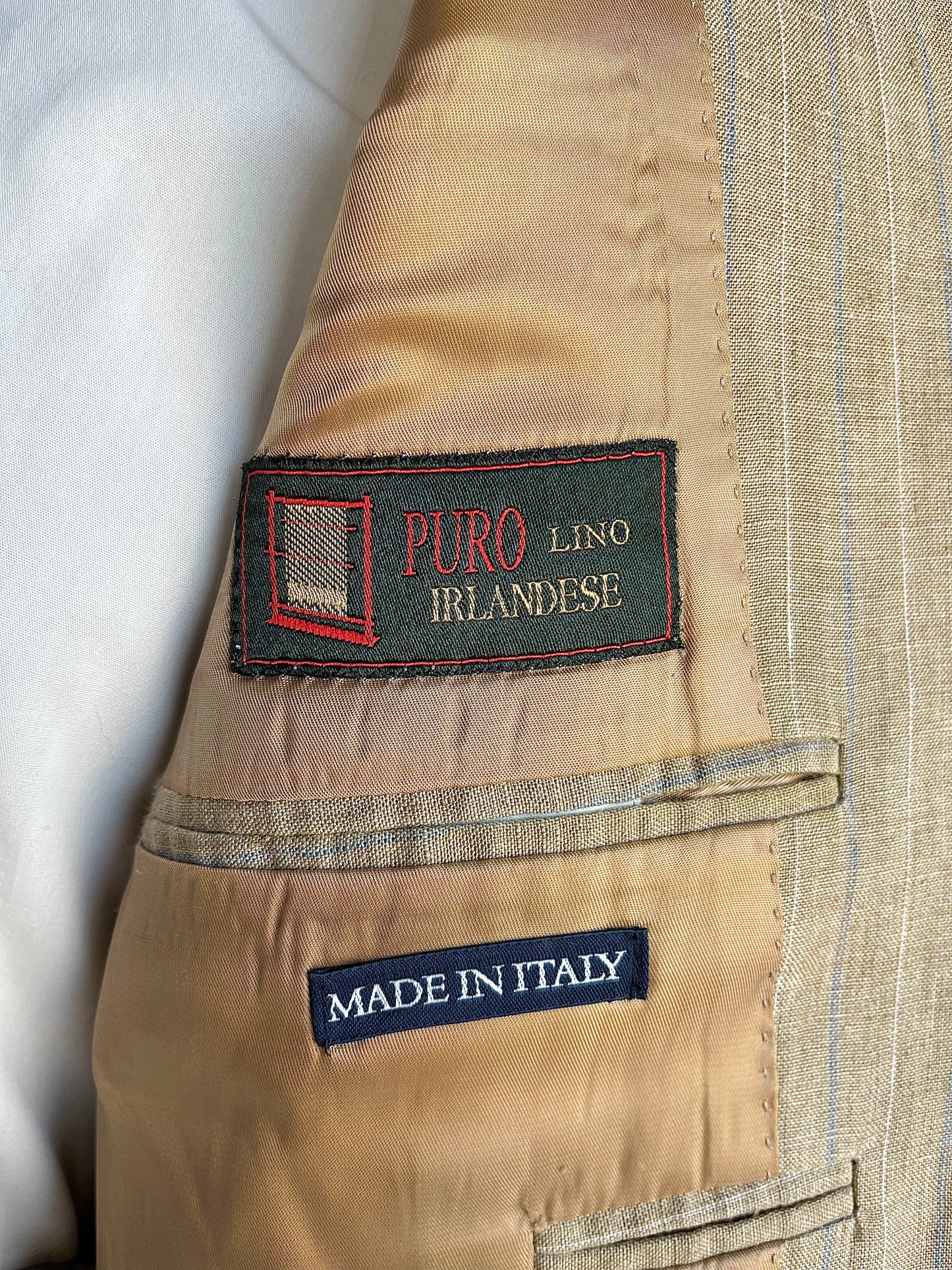Completo in lino irlandese gessato
