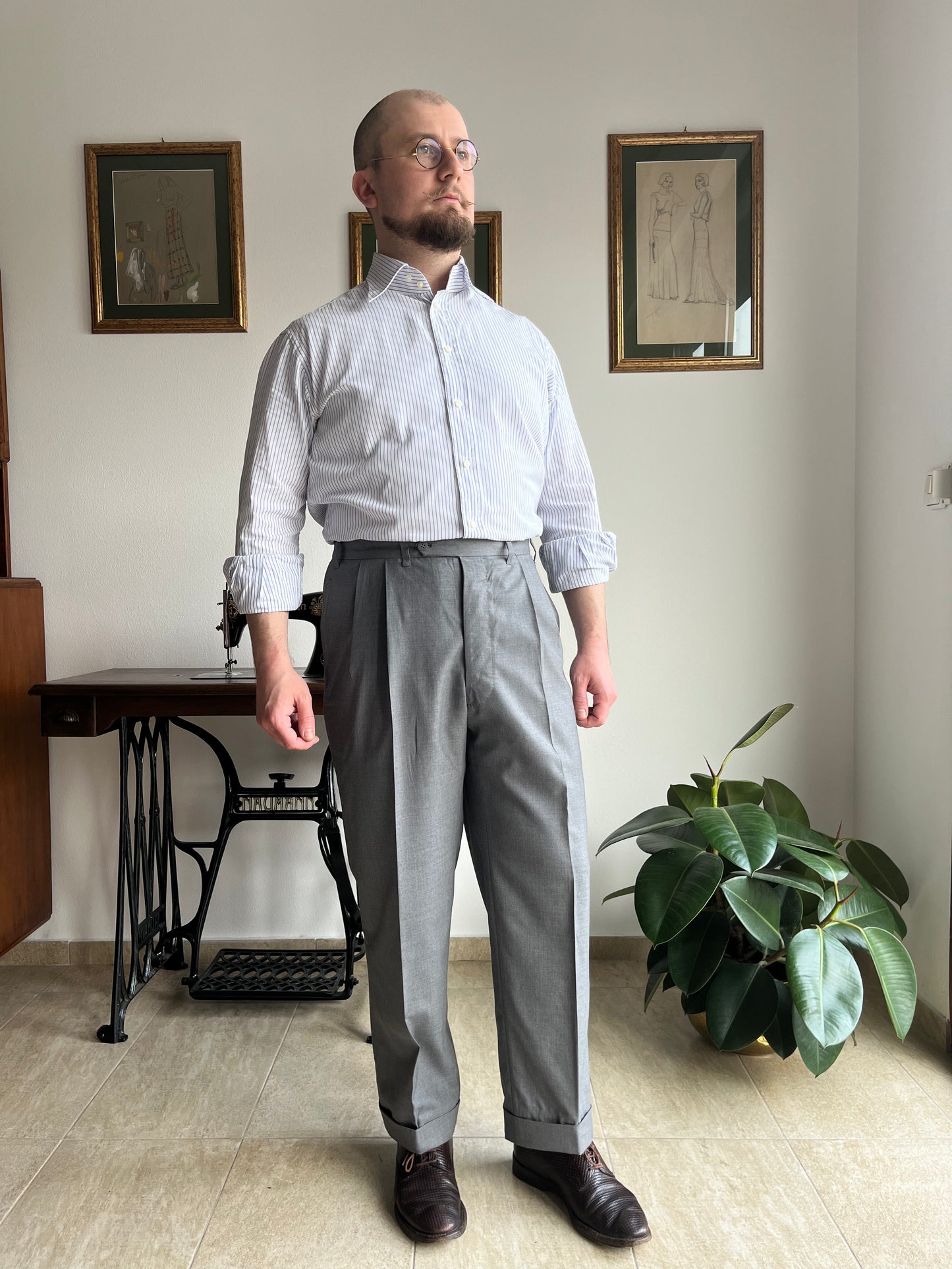 Calzoni sartoriali estivi grigio chiaro