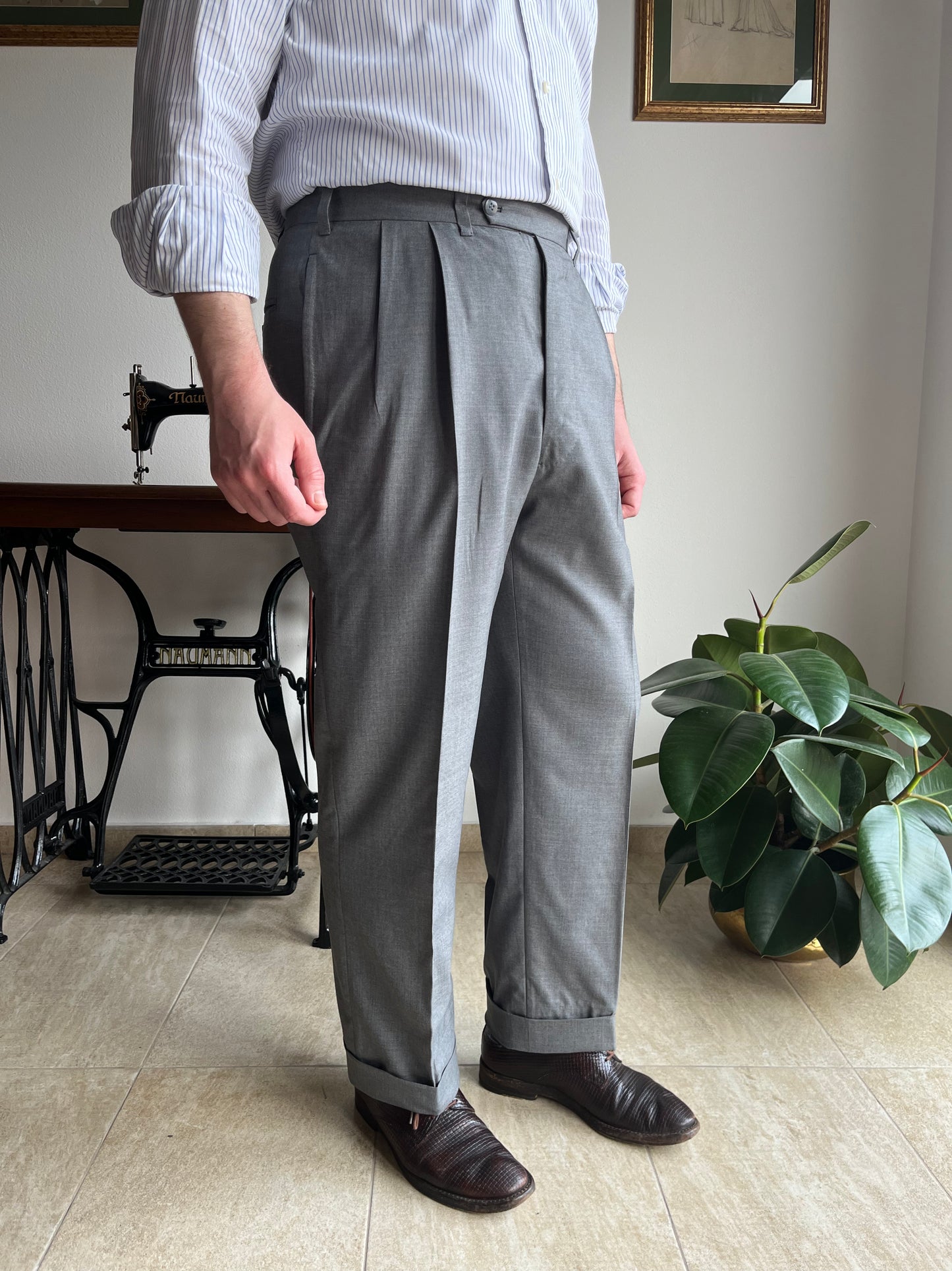 Calzoni sartoriali estivi grigio chiaro