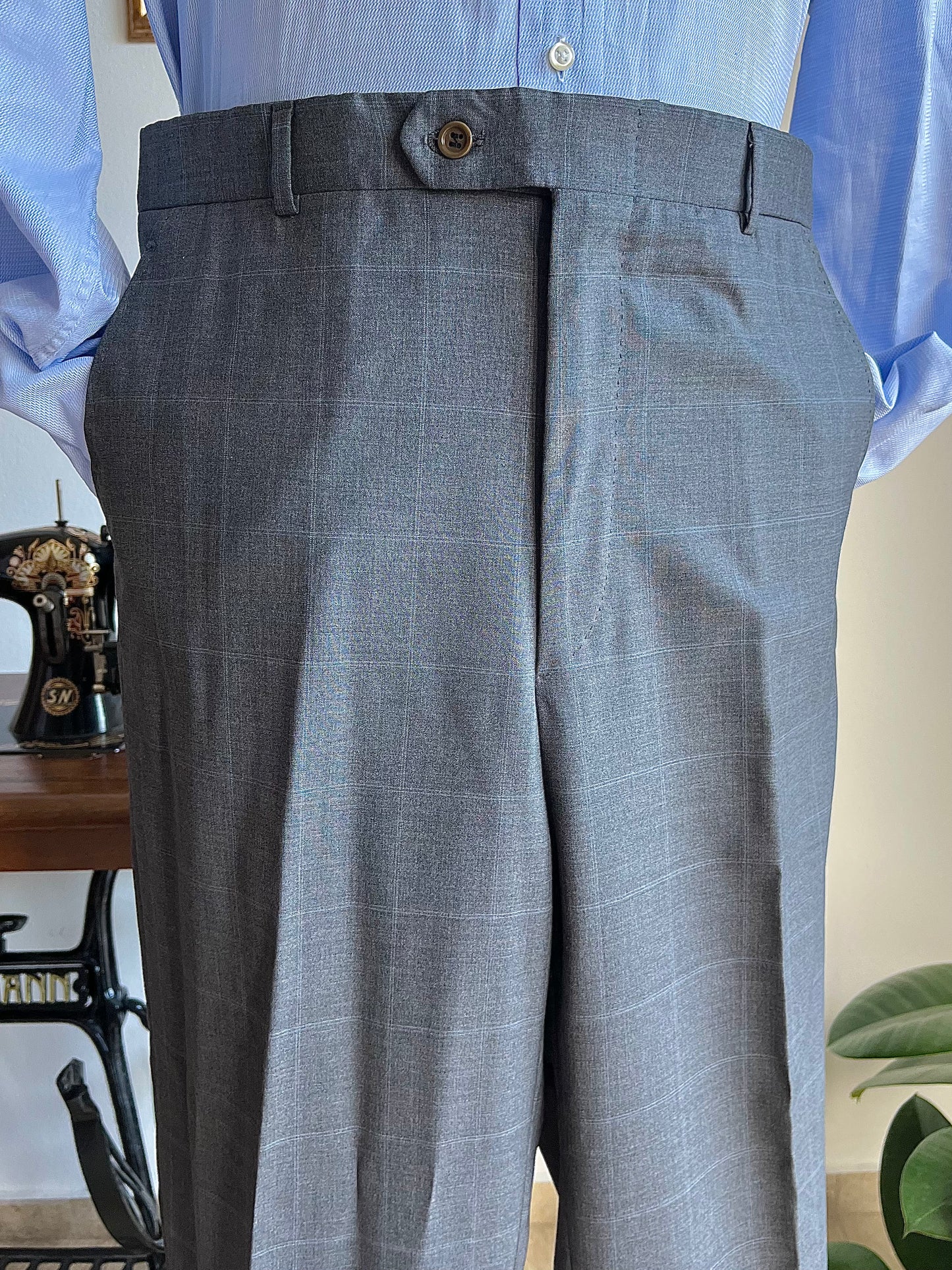 Completo windowpane spalla a camicia