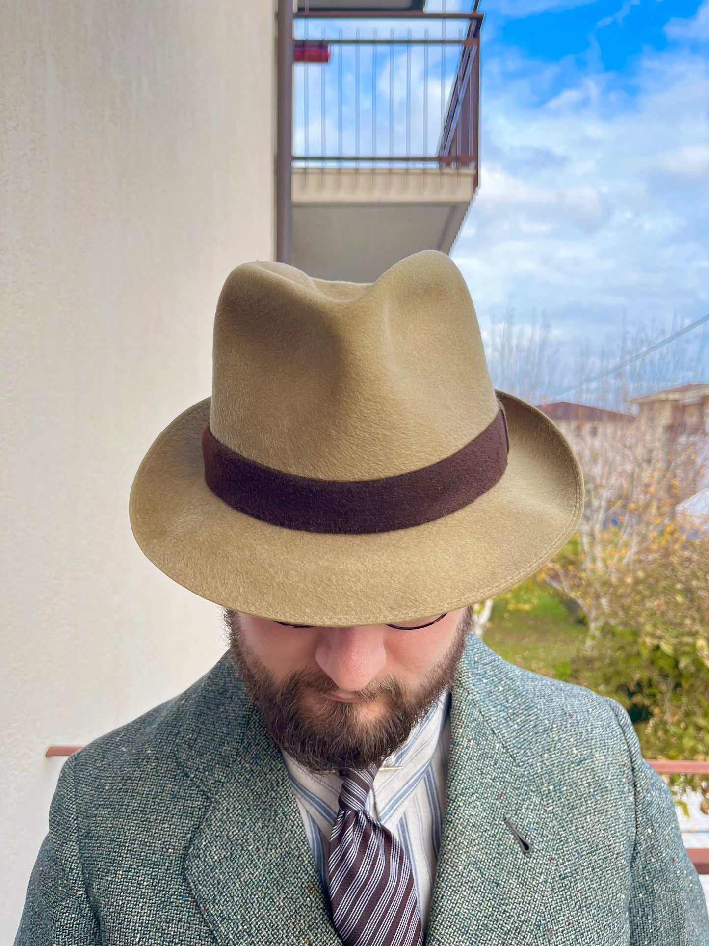 Trilby in feltro anni ‘70 colore beige