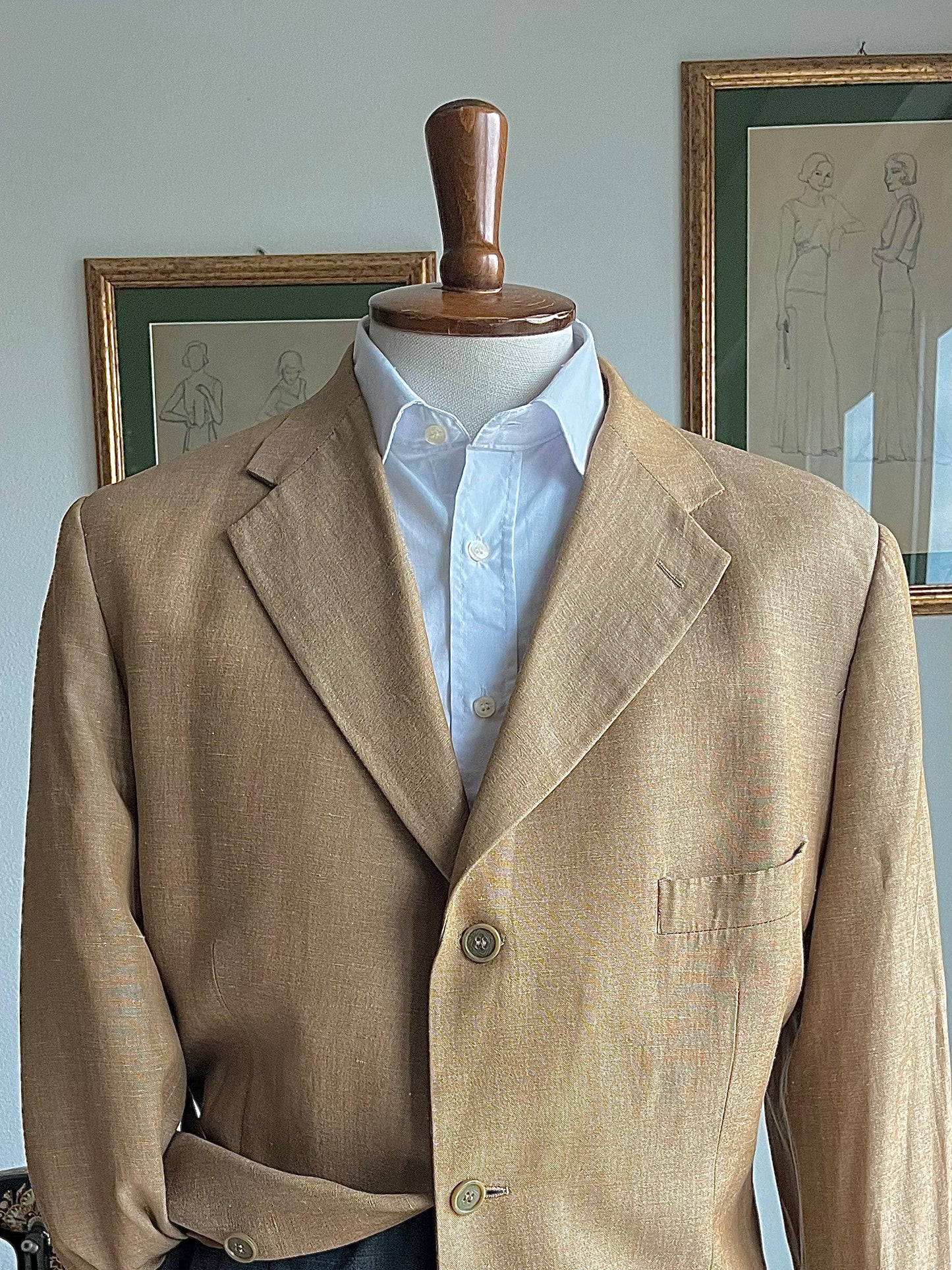Giacca in lino beige