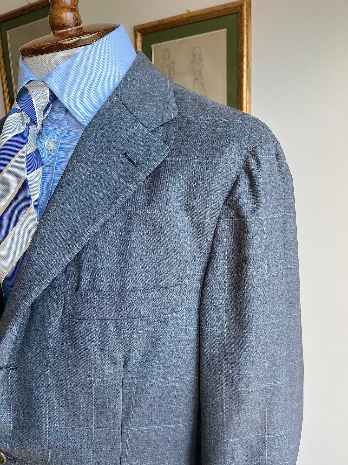 Completo windowpane spalla a camicia