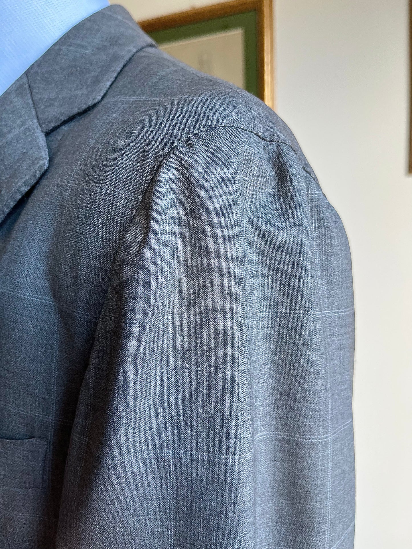 Completo windowpane spalla a camicia