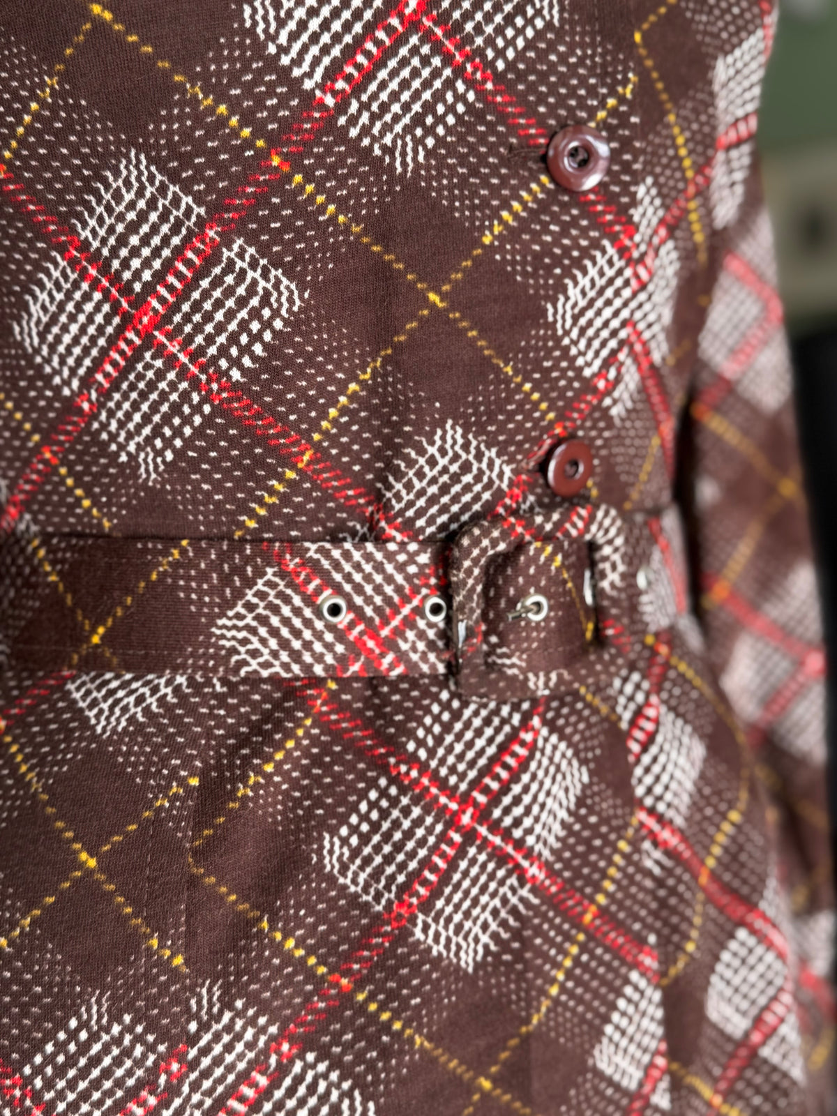 Abito anni ‘70 tartan fondo di magazzino - TG. 38