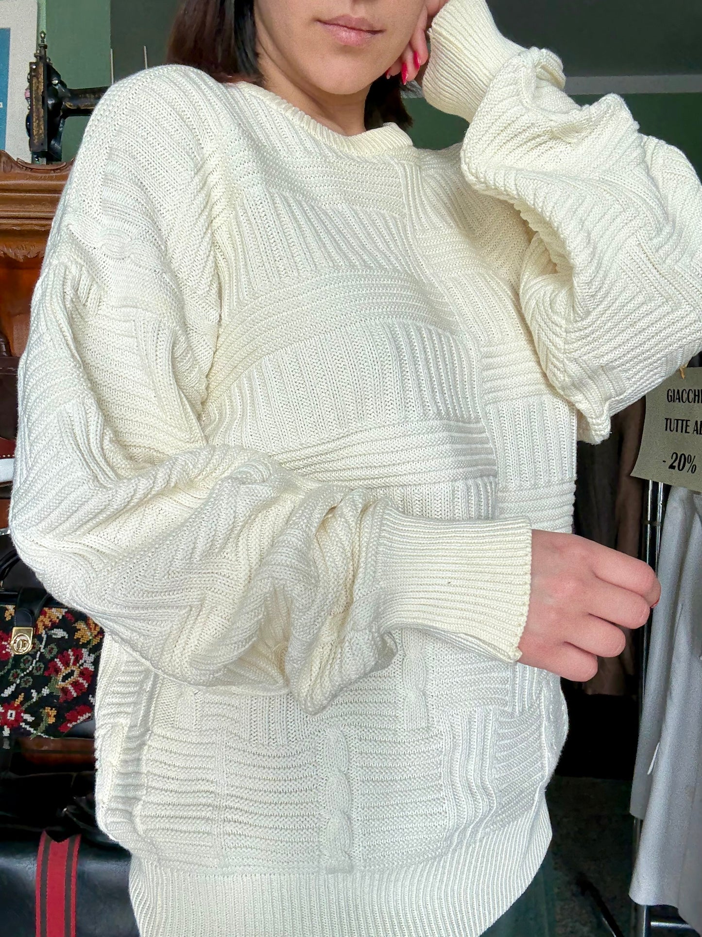 Maglia in cotone panna - TG. L/XL