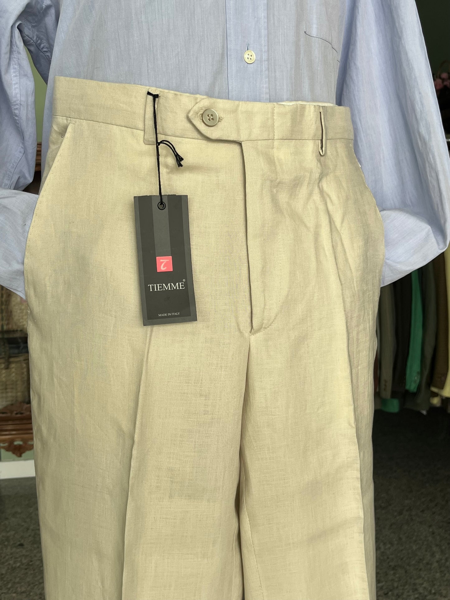 Calzoni anni ‘90 lino écru NOS tg. 48