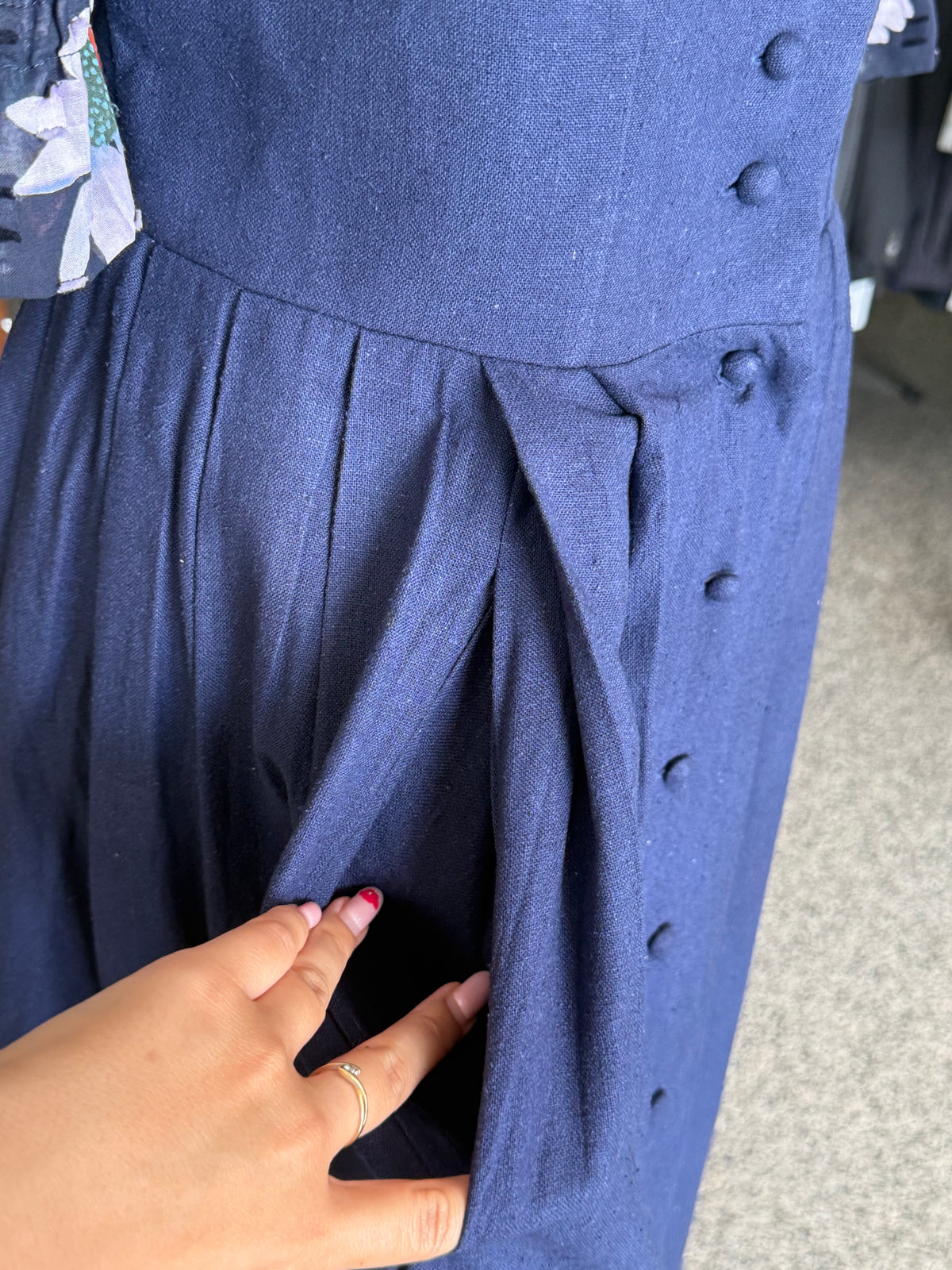 Abito tirolese blu 100% seta - TG. 42