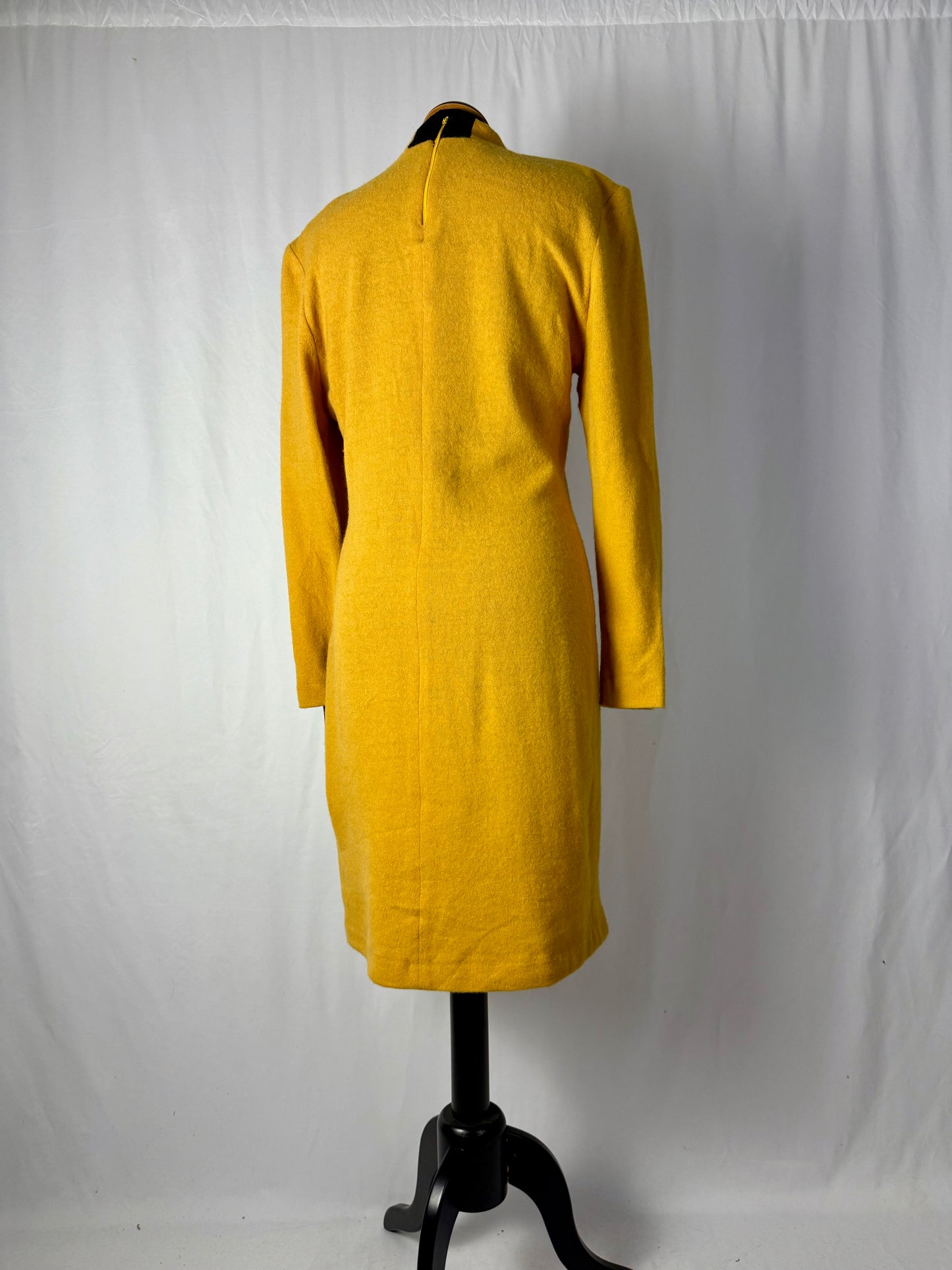 Abito color block in lana giallo e nero - TG. 44/46
