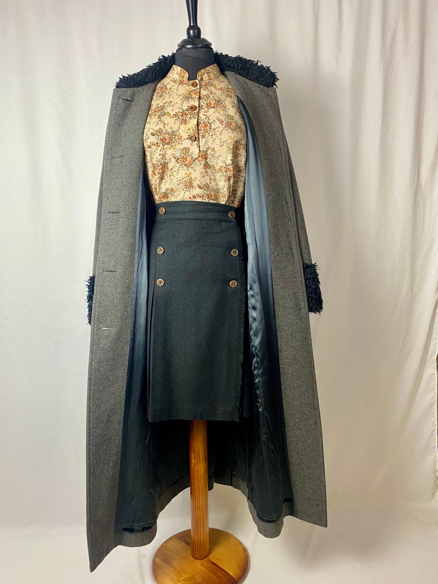 Cappotto lungo grigio in lana - TG. 42/44