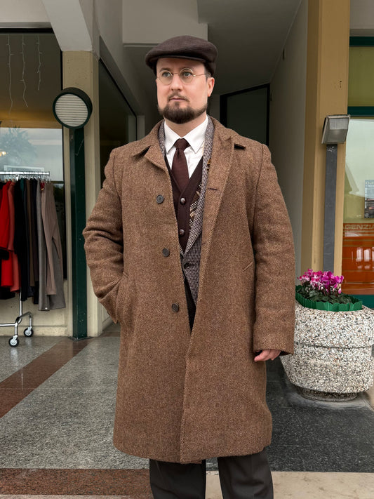 Cappotto tweed anni '70 tg. 50-52