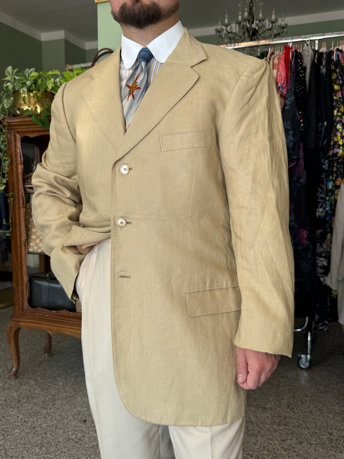 Giacca sartoriale anni ‘80 tg. 52-54 extra-lunga