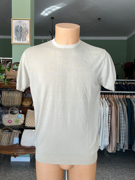 T-shirt a maniche corte cotone/lino tg. 50
