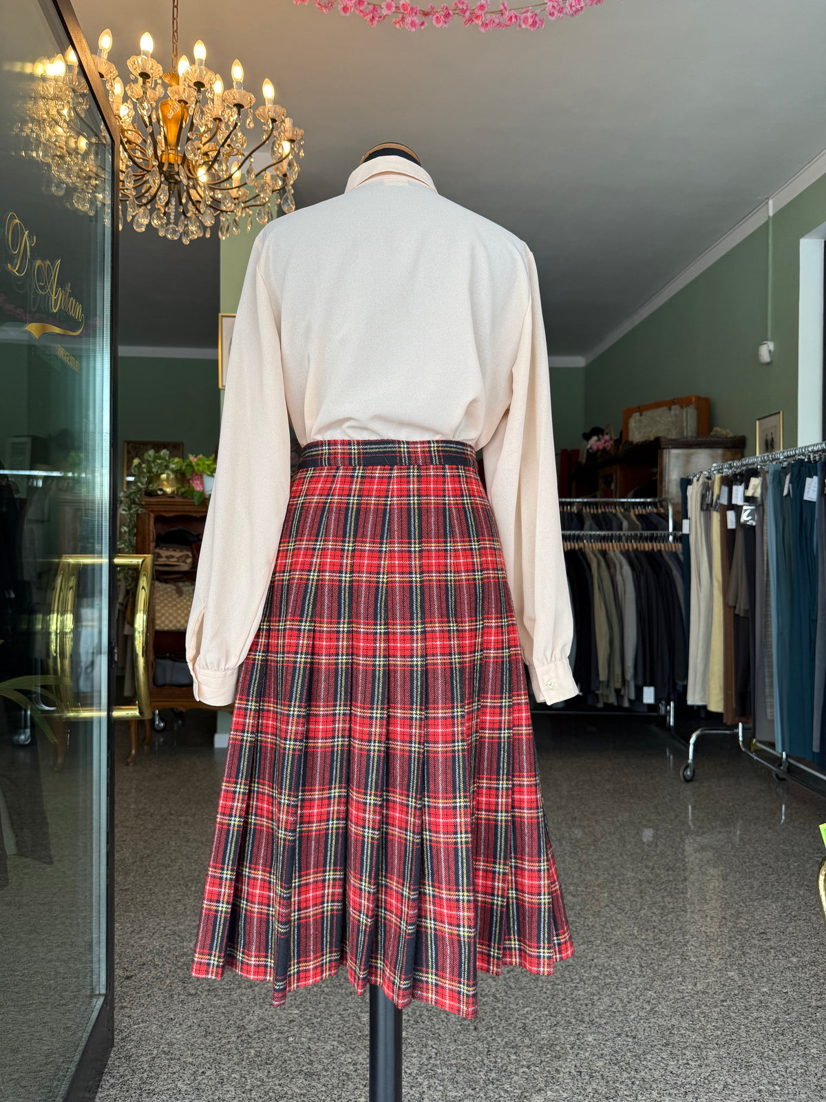 Gonna in lana tartan rossa - TG. 40