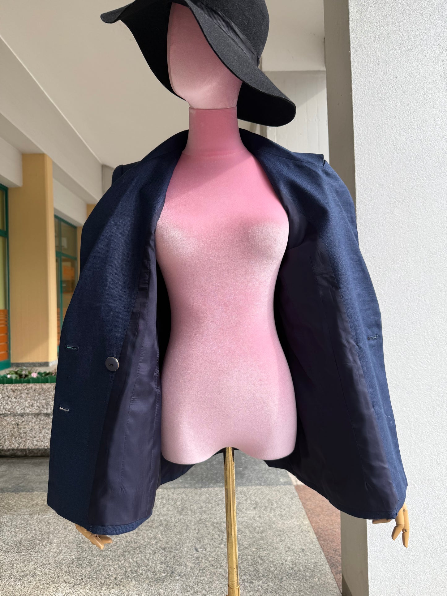 Blazer blu navy in lino - TG. 44