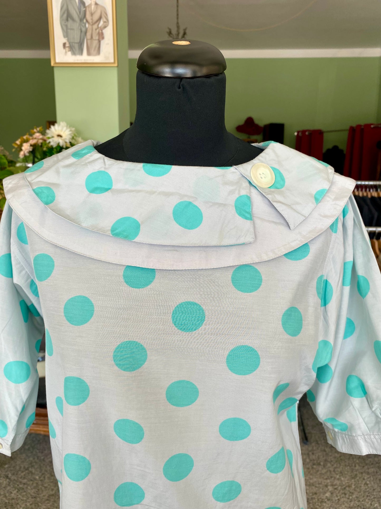 Blusa a pois azzurri - TG. 40