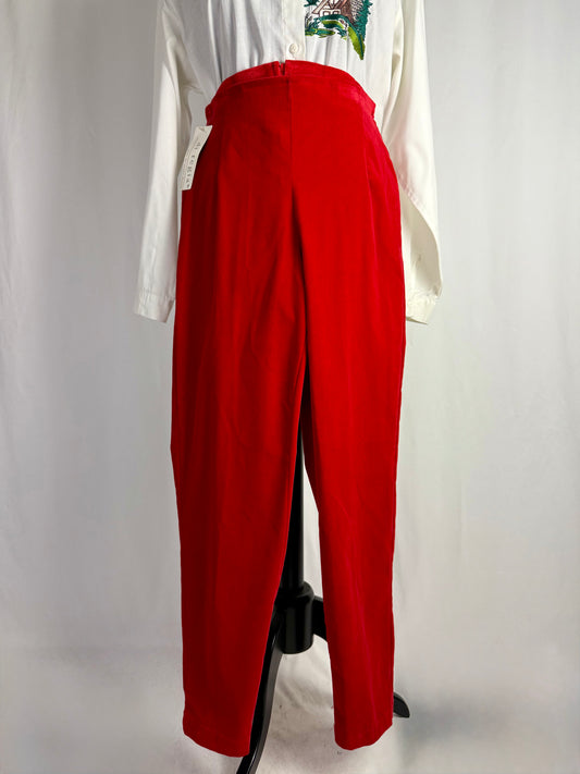 Pantaloni anni ‘80 in velluto rosso - TG. 42/44