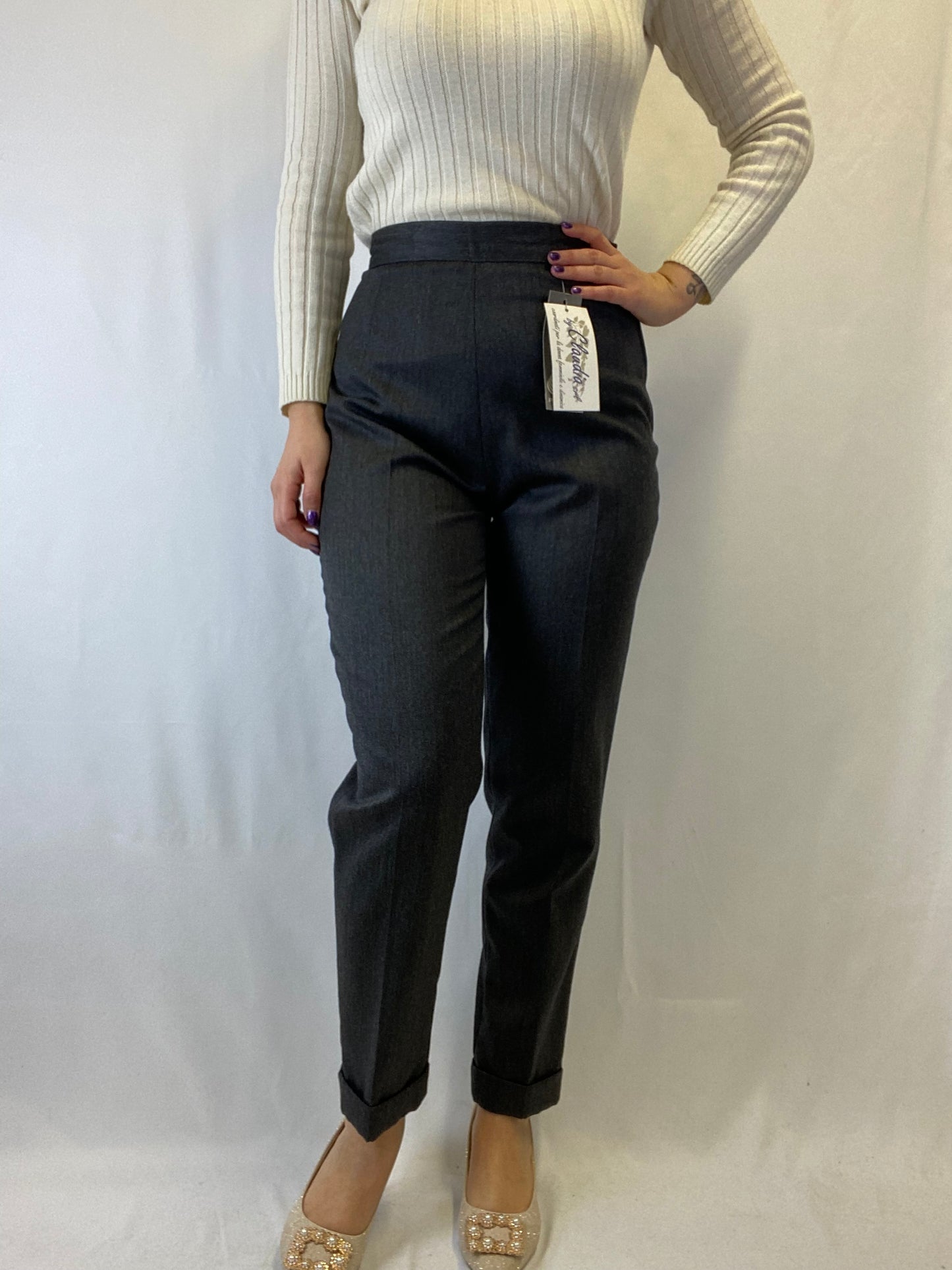 Pantaloni classici grigio scuro - TG. 38