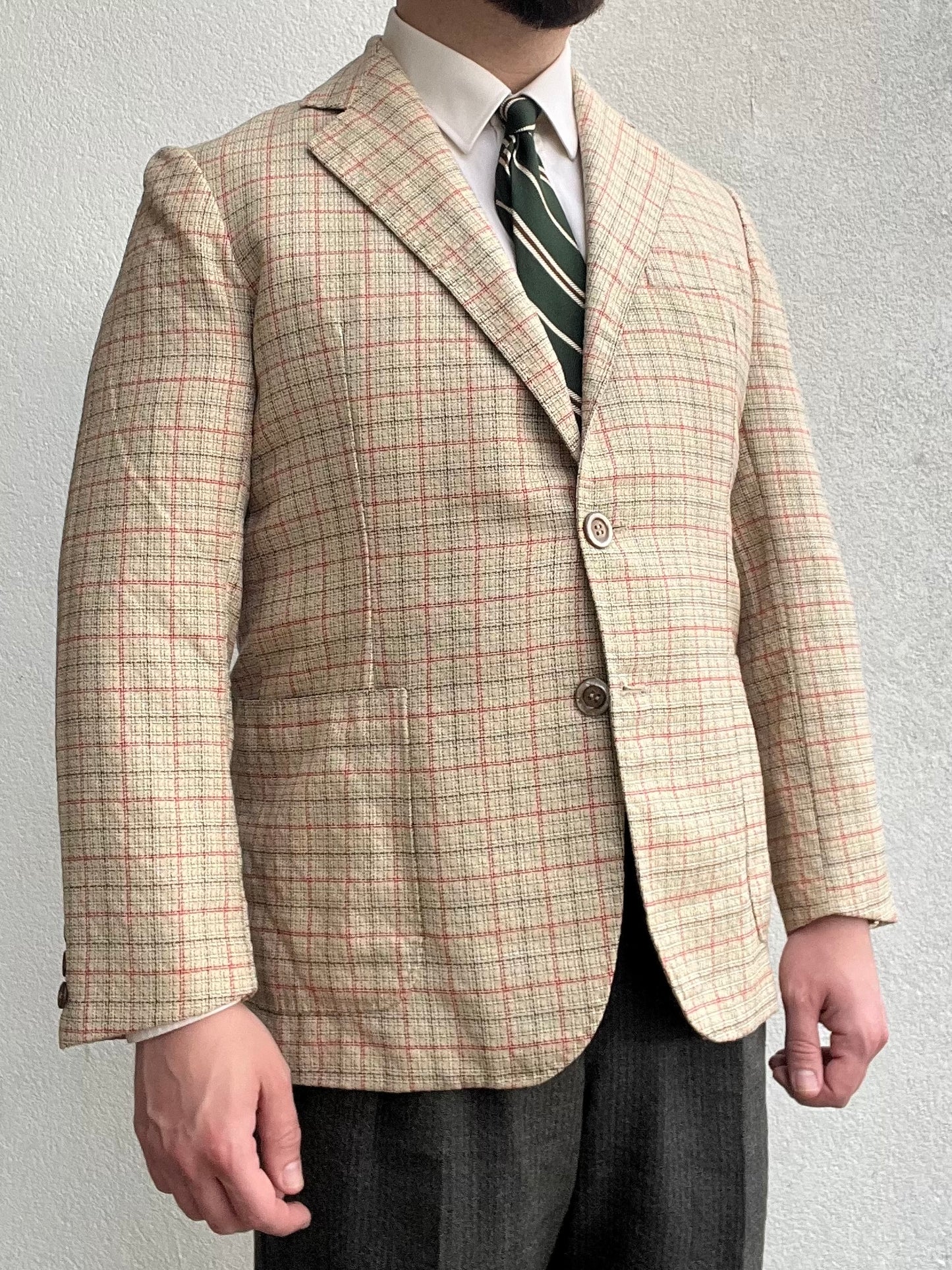 Giacca sartoriale anni ‘70 in lino e lana tg. 48