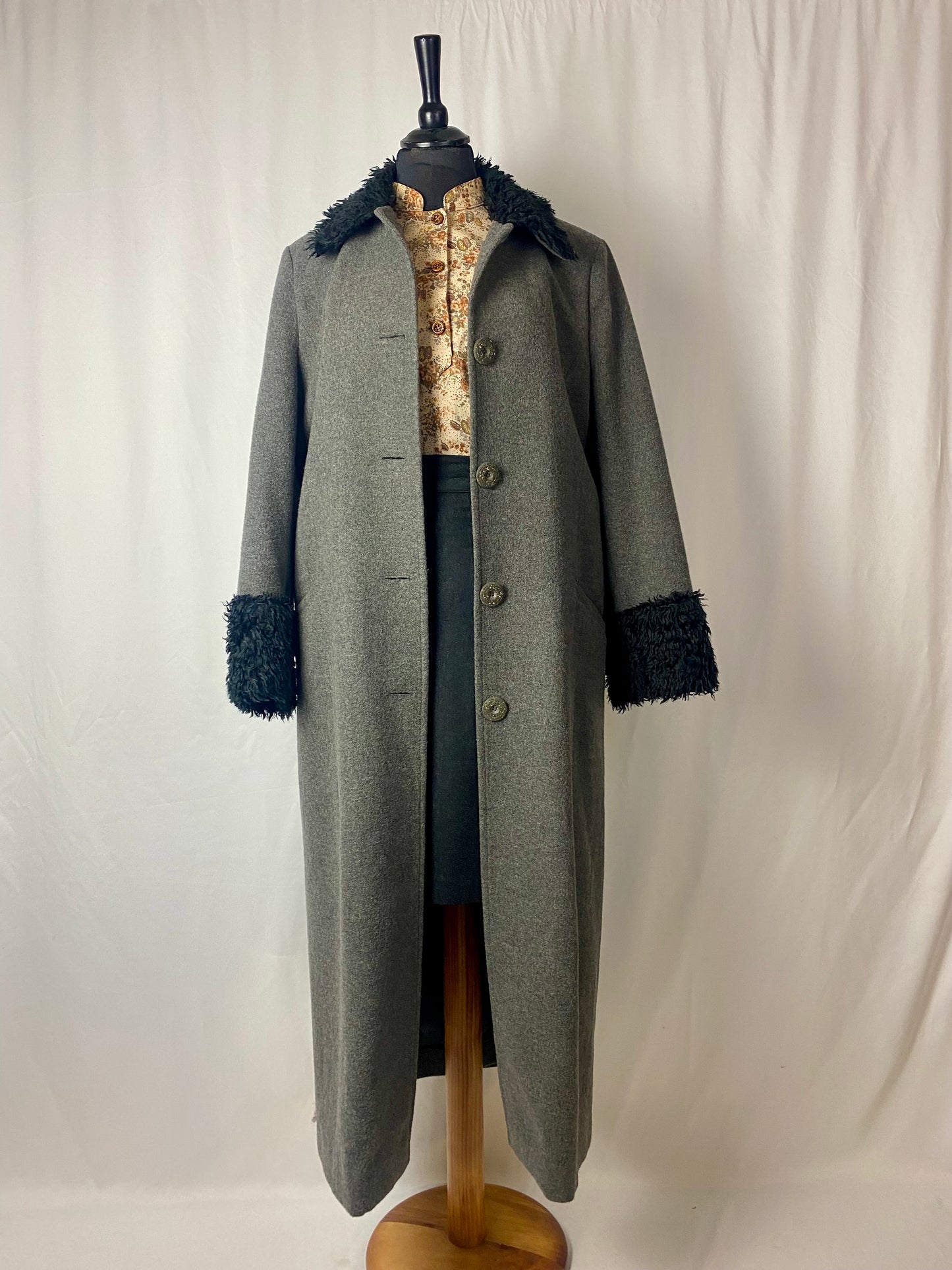 Cappotto lungo grigio in lana - TG. 42/44