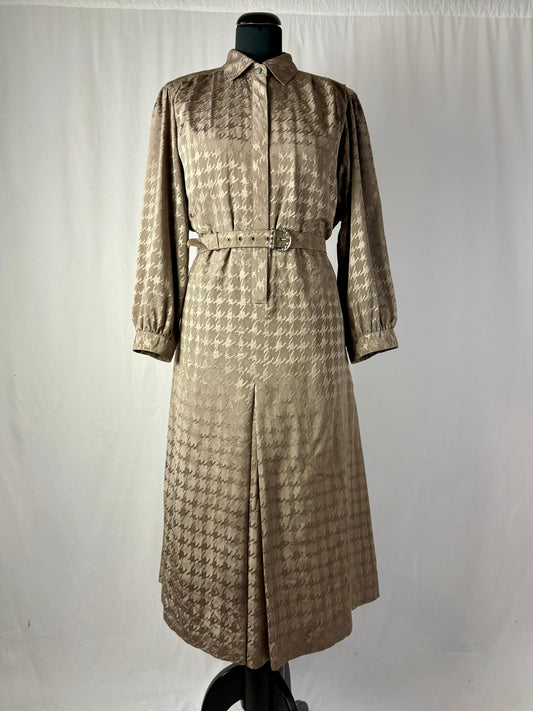 Abito anni ‘80 in raso jacquard pied de poule – TG. 46/48