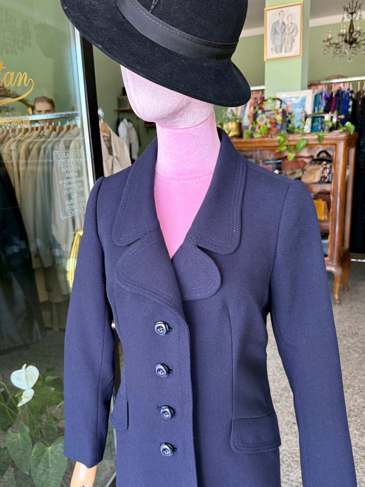 Cappotto anni ‘60 blu notte - TG. 40