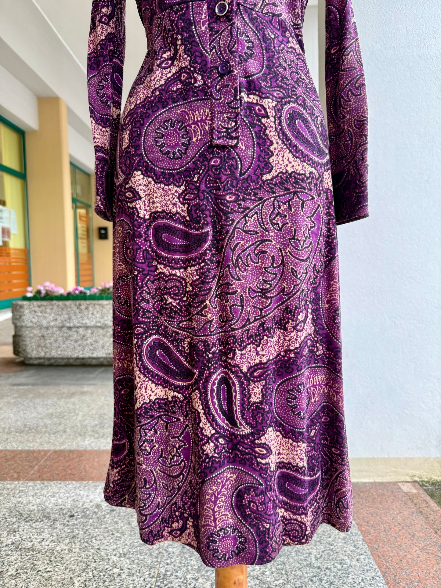Abito chemisier paisley viola NOS - TG. 38