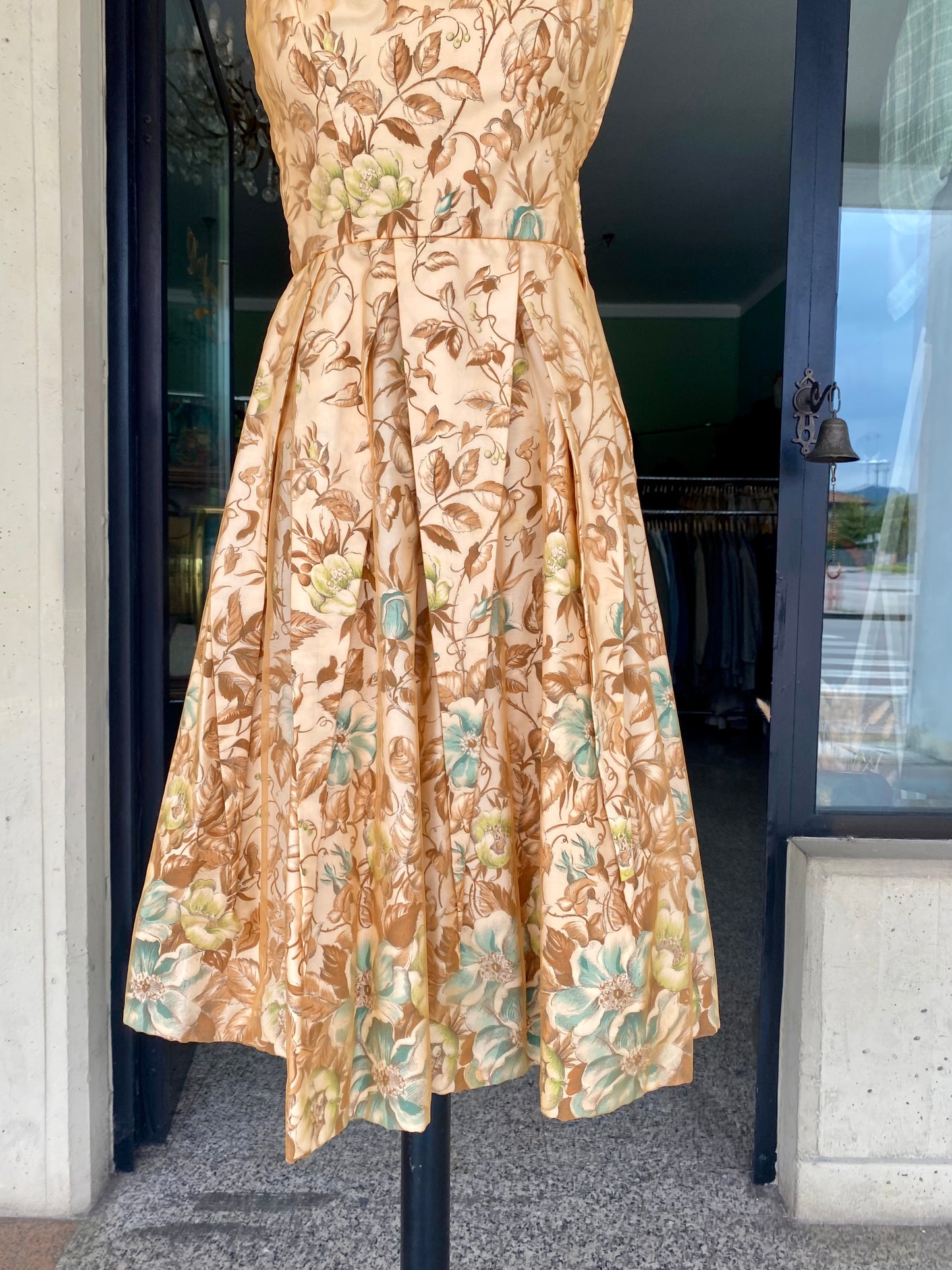 Raffinato abito anni '50 con organza floreale - TG. 38/40