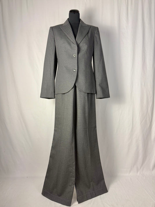 Tailleur in lana grigio gessato - TG. 40