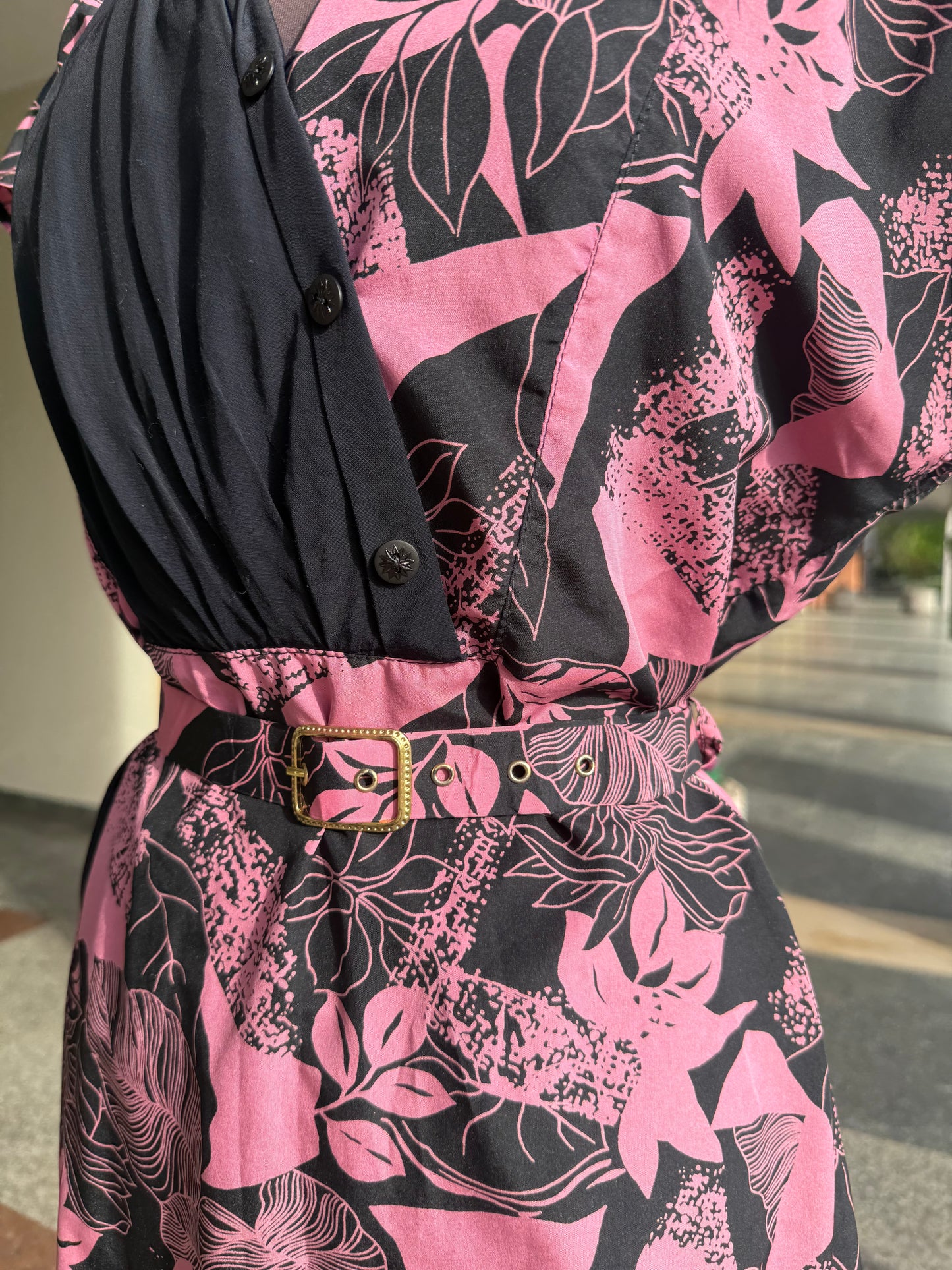 Abito anni ‘80 rosa e nero - TG. 42/44