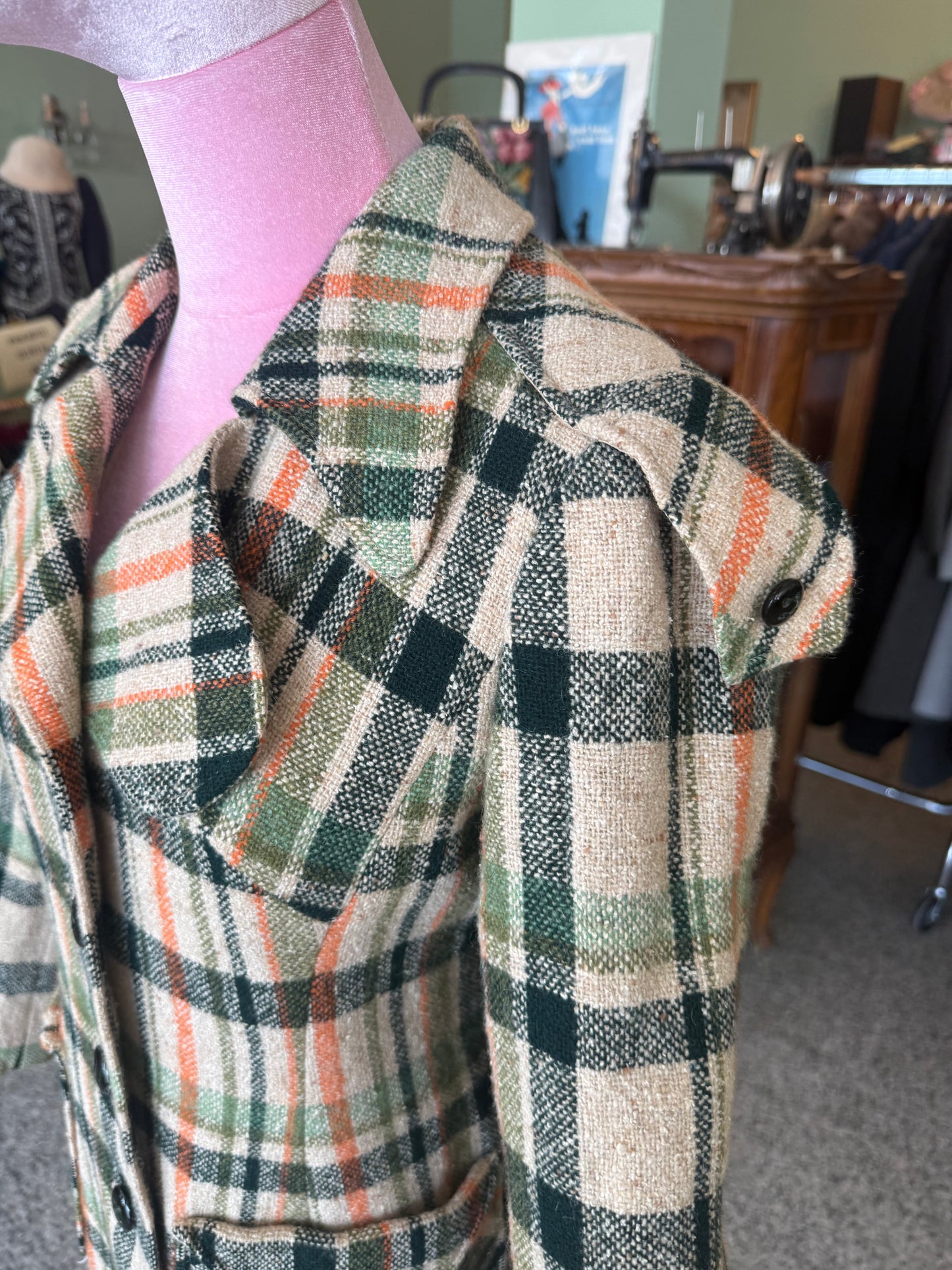 Cappotto anni ‘70 fantasia check - TG. 38