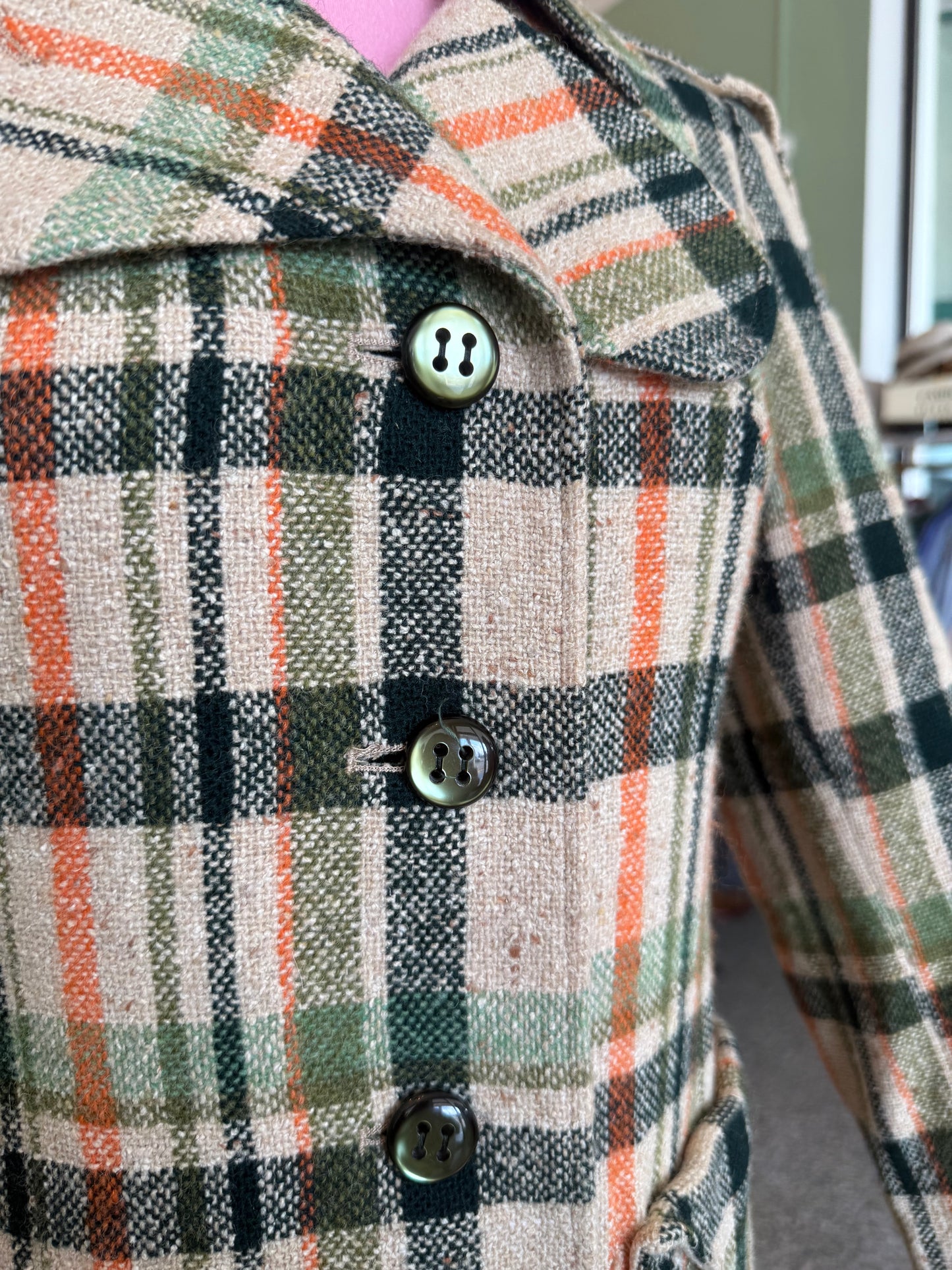 Cappotto anni ‘70 fantasia check - TG. 38