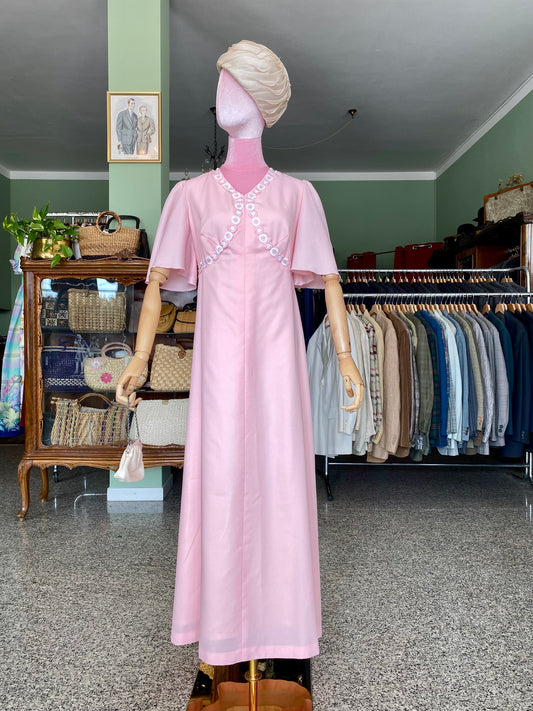 Maxi dress anni ‘70 rosa pastello - TG. 40
