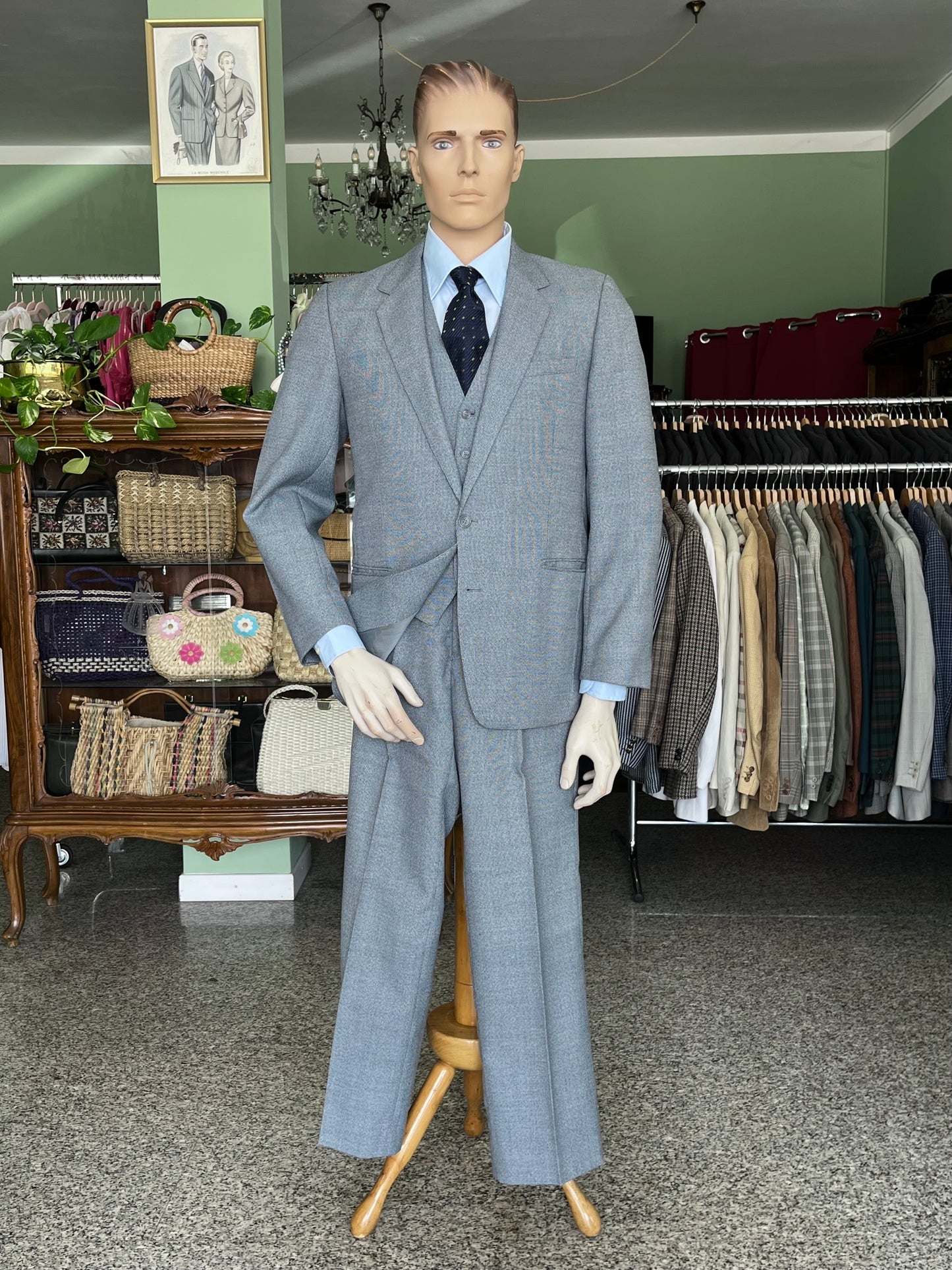 Completo tre pezzi anni '70 tg. 48