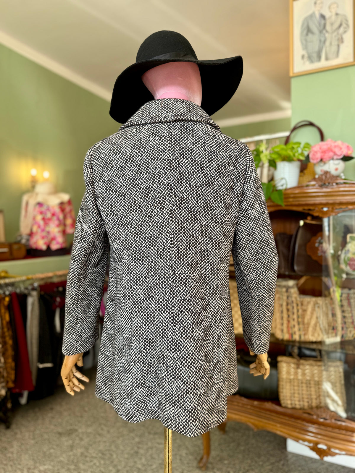 Cappotto anni ‘70 tweed fondo di magazzino - TG. 40/42