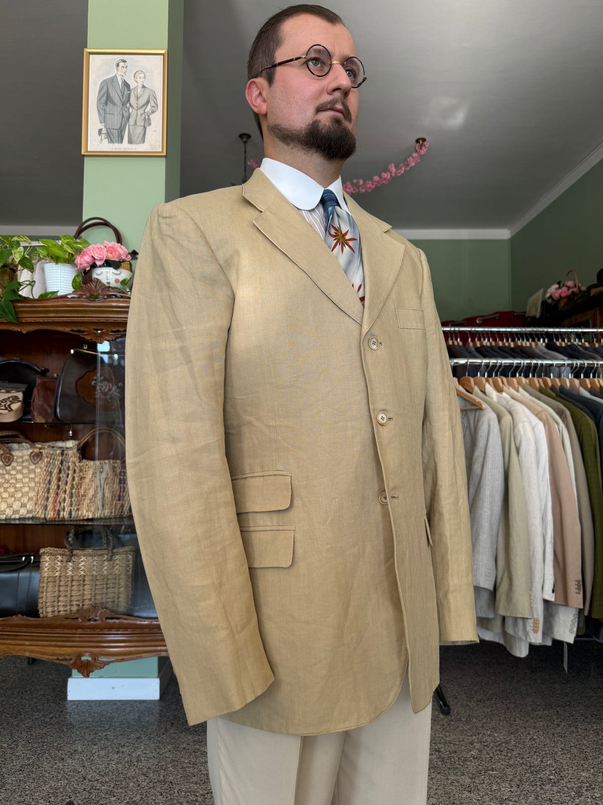 Giacca sartoriale anni ‘80 tg. 52-54 extra-lunga