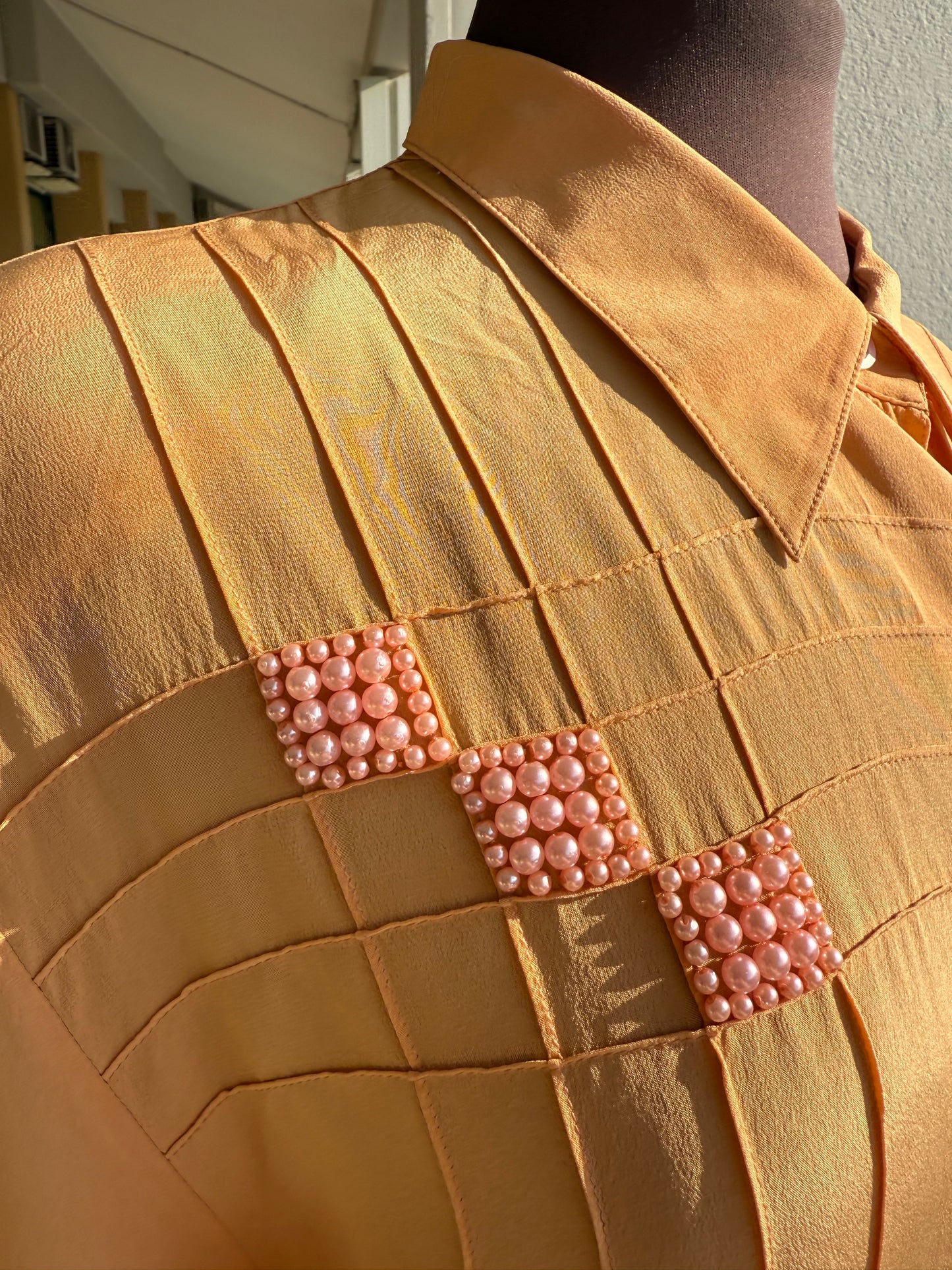 Camicia in seta color pesca - TG. 50/52