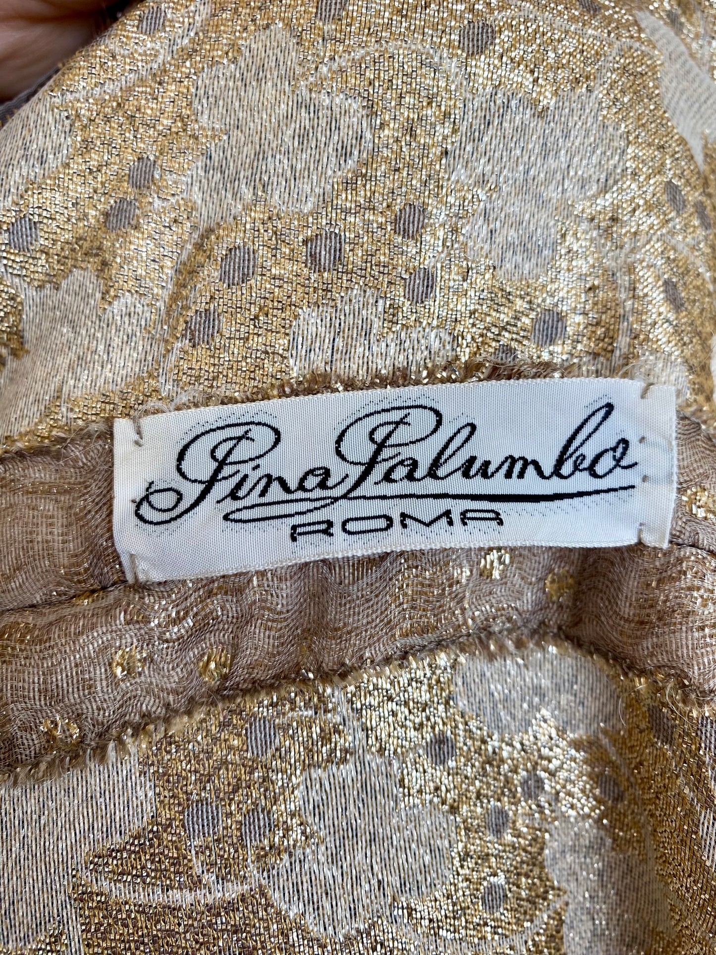 Abito sartoriale anni '60 in lurex oro – Gina Palumbo Roma - TG. 40 circa