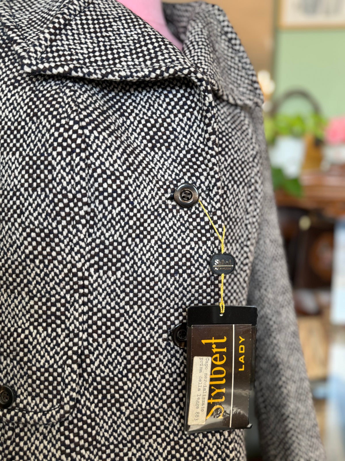 Cappotto anni ‘70 tweed fondo di magazzino - TG. 40/42