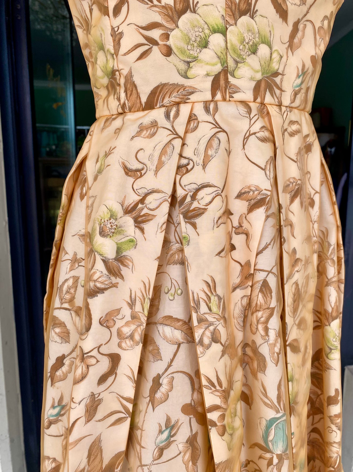 Raffinato abito anni '50 con organza floreale - TG. 38/40