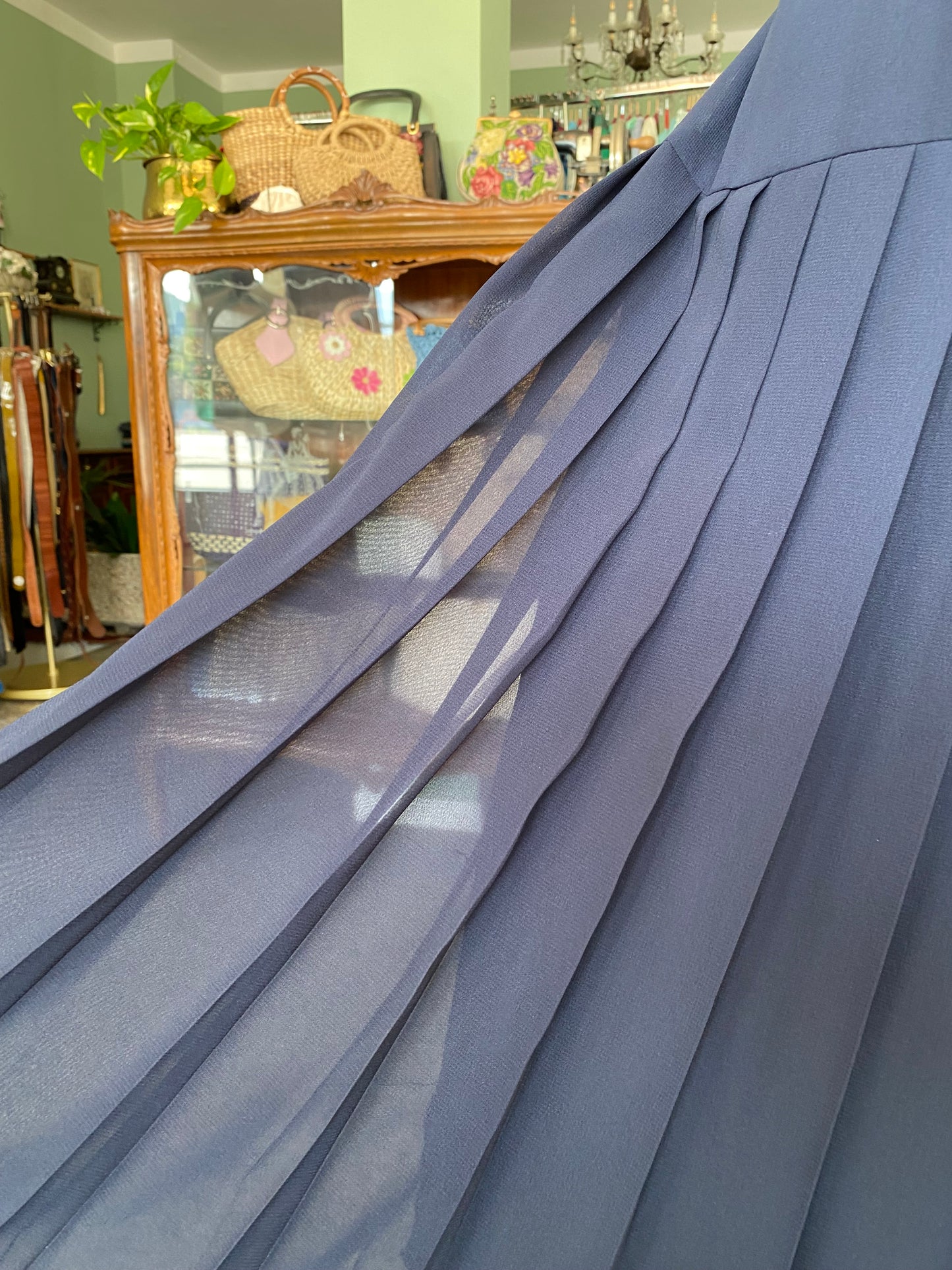 Gonna classica blu plissettata - TG. 50/52