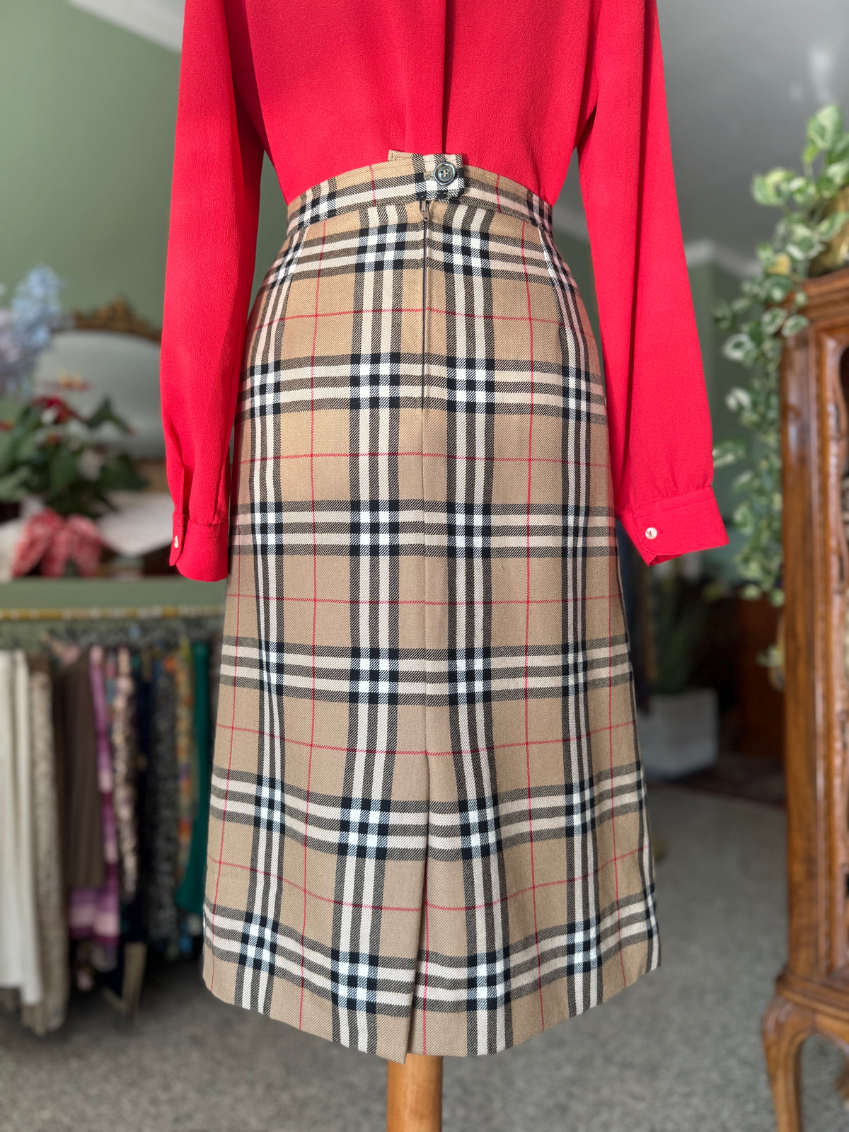 Gonna sartoriale tessuto tipo Burberry - TG. 44