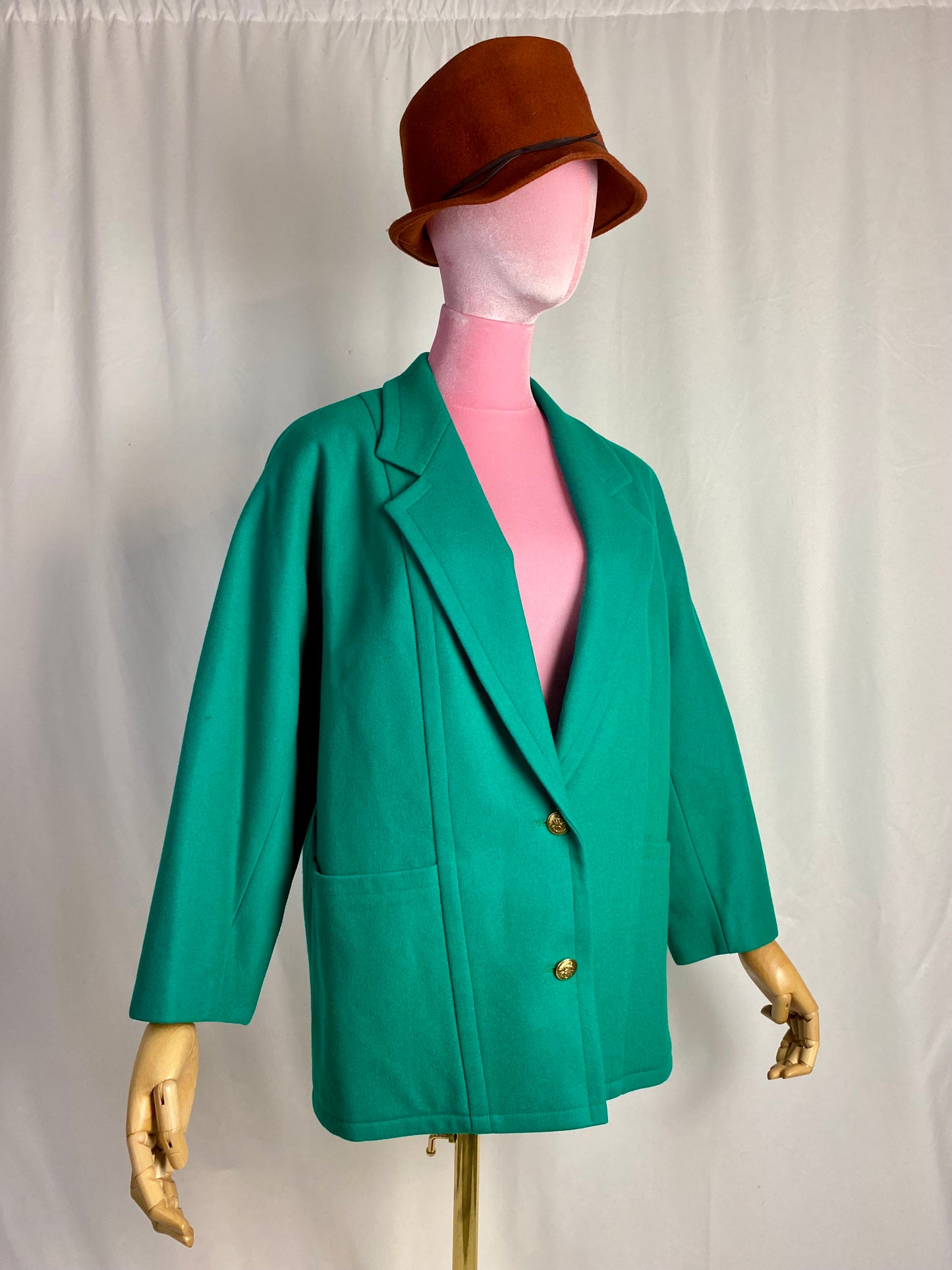 Giacca in lana verde smeraldo - TG. 46/48